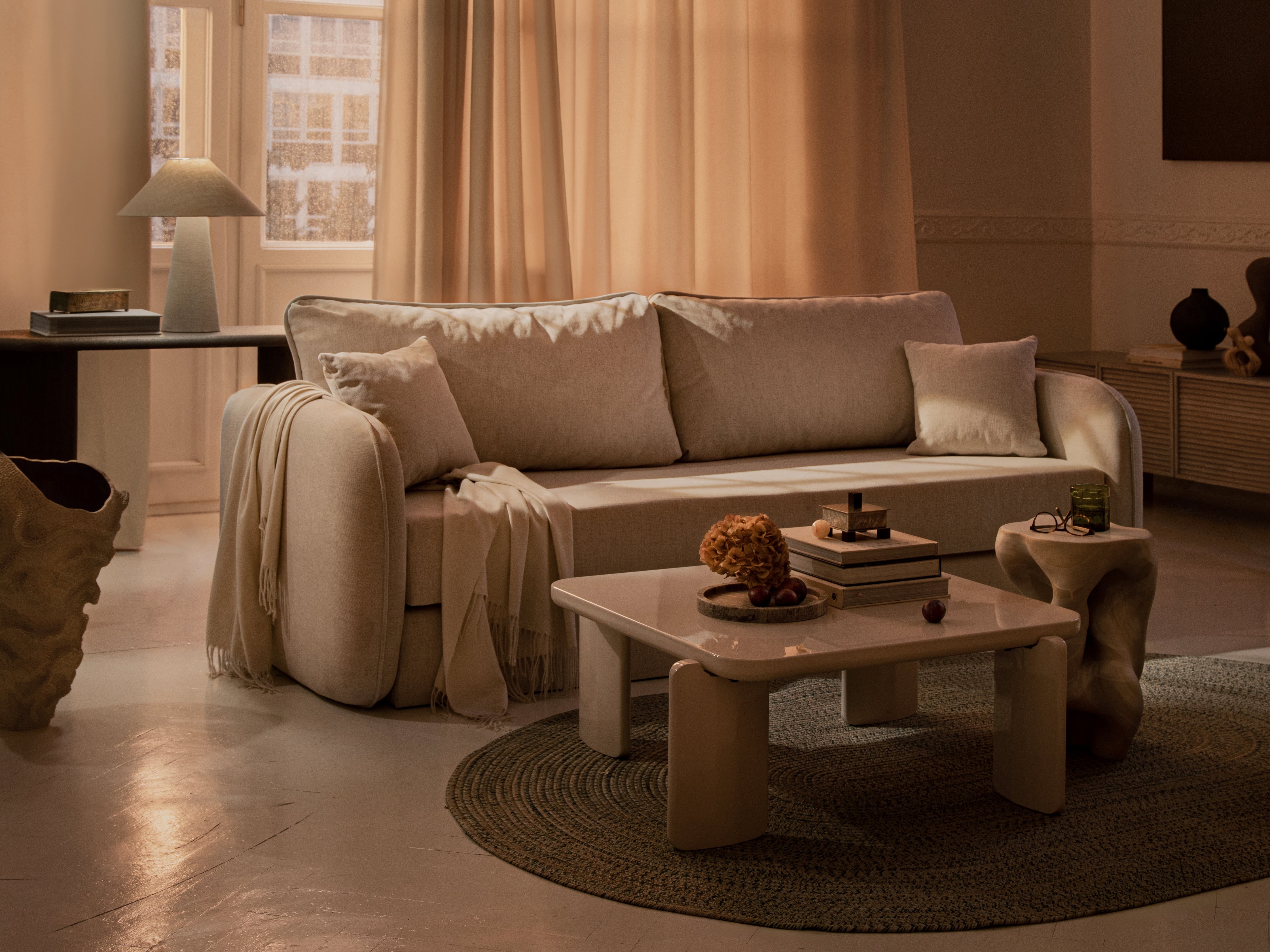 3-Seater Sofa with Sleeping Function DORMI Light Grey