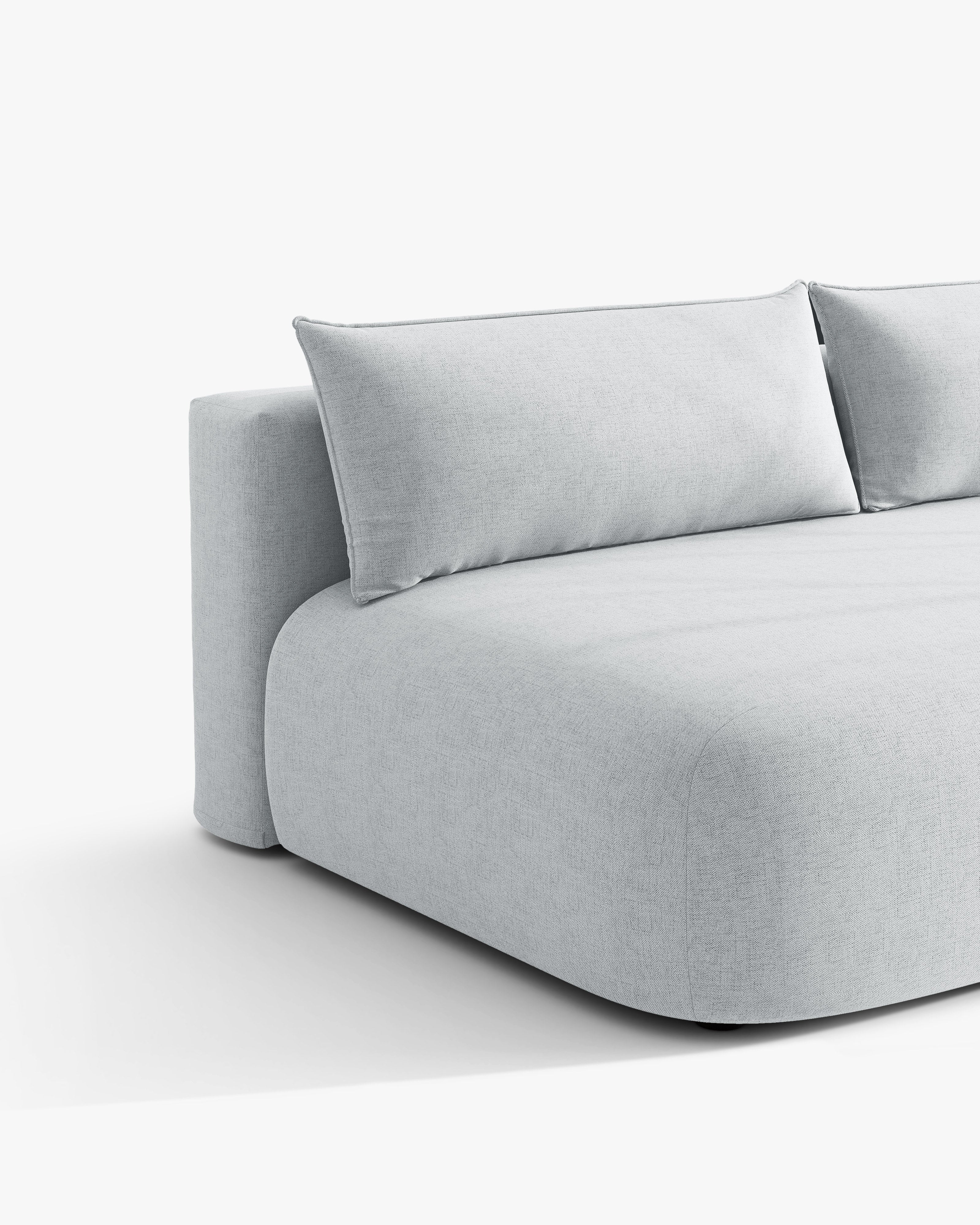 Sofa für 3 Personen mit Schlaf-Funktion HENA in Hellgrau