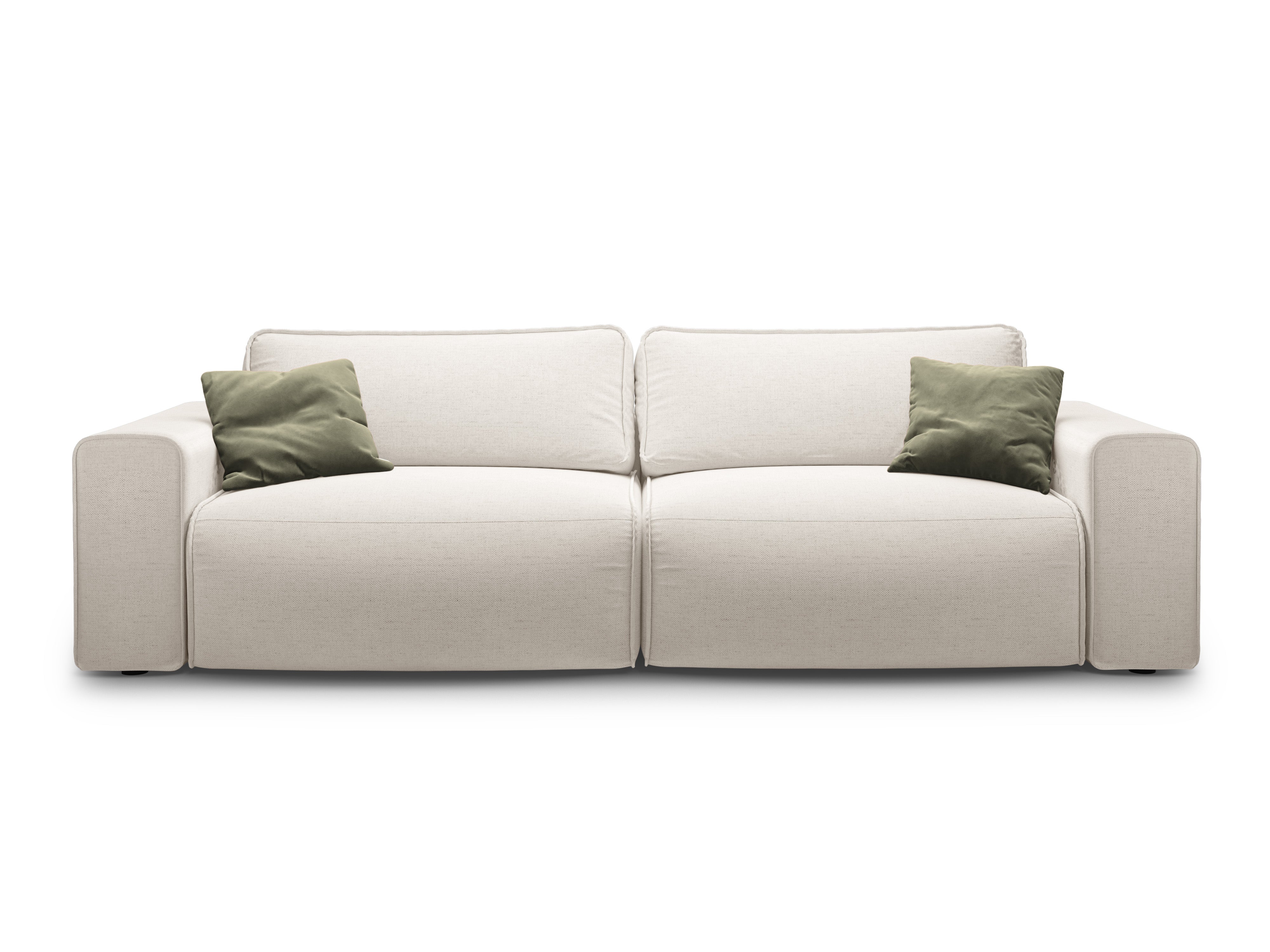 Sofa 3-Sitzer mit Schlaf-Funktion VICTOR hellbeige Chenille