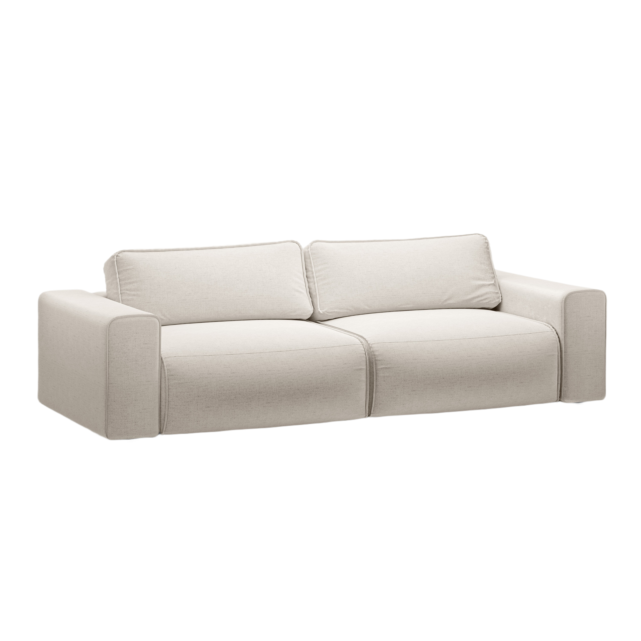 Sofa 3-Sitzer mit Schlaf-Funktion VICTOR hellbeige Chenille