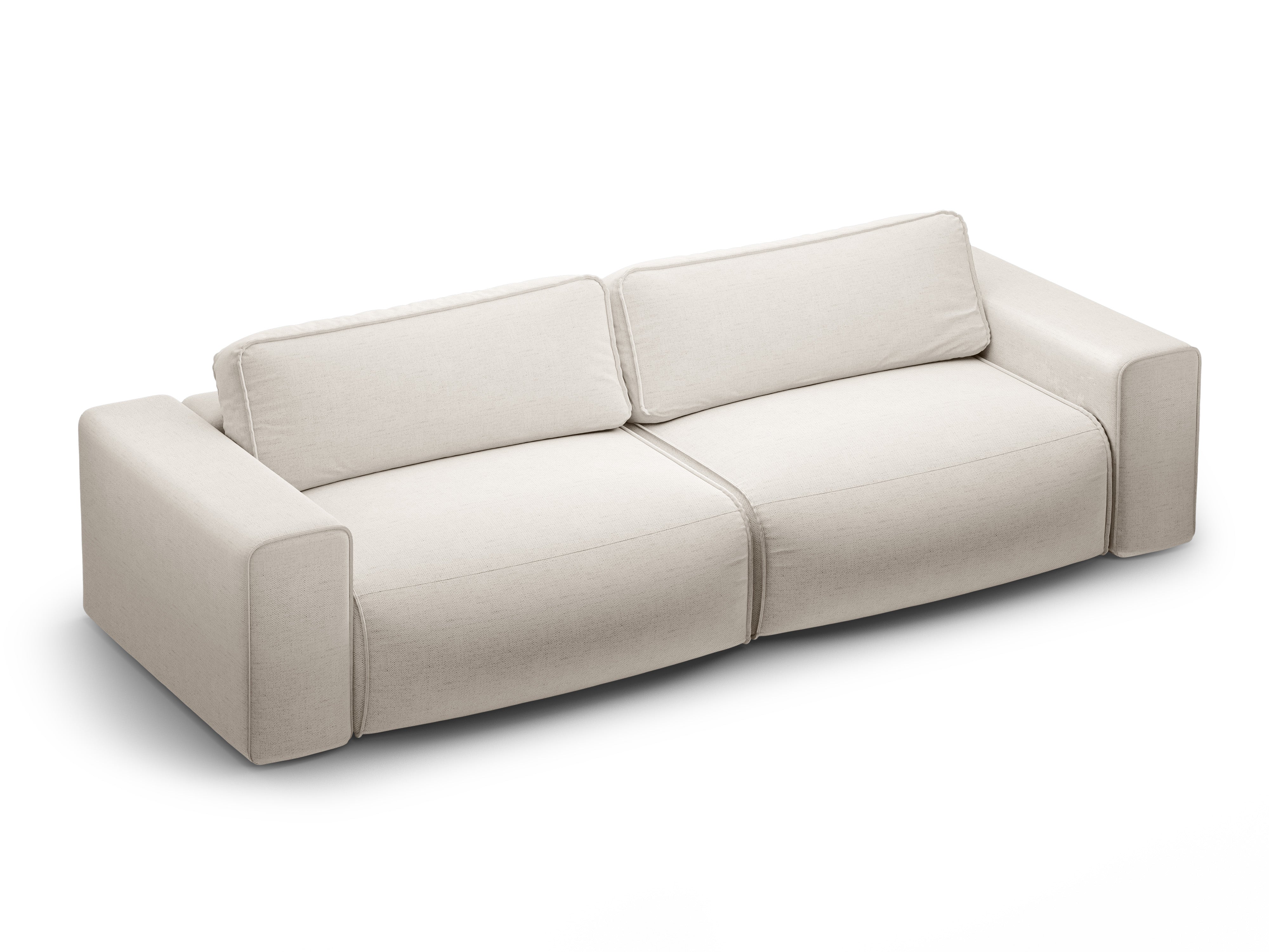 Sofa 3-Sitzer mit Schlaf-Funktion VICTOR hellbeige Chenille