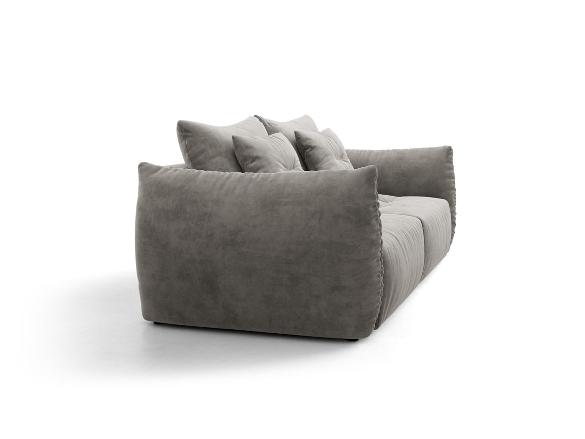 Sofa aksamitna 3-osobowa z funkcją spania BLOOM szary – ujęcie 3