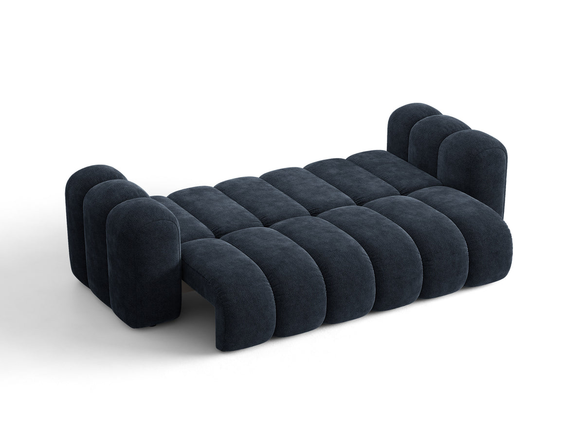 Sofa 3-osobowa z funkcją spania LUPINE granatowy szenil – ujęcie 2