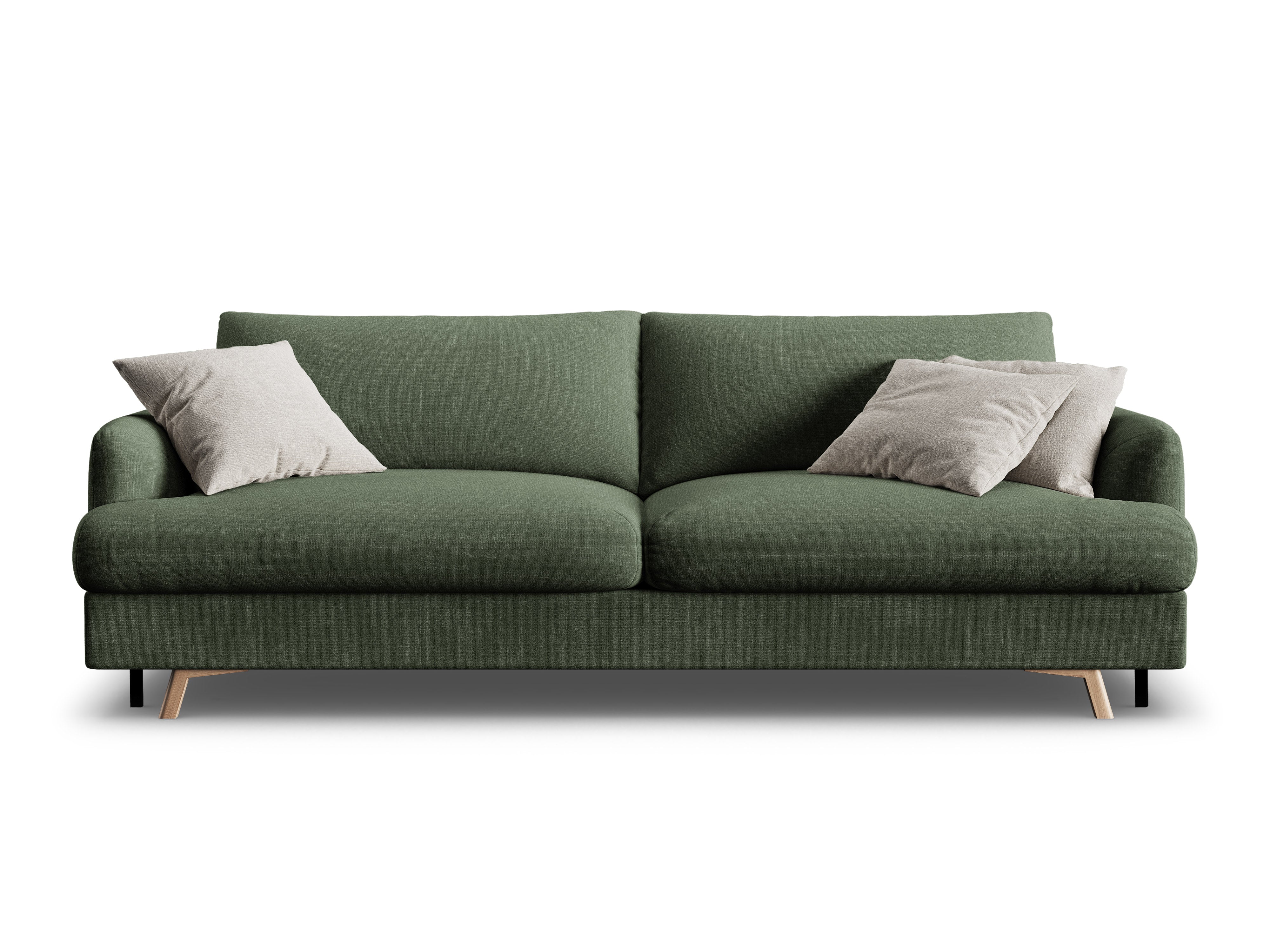 Sofa 3-sitzig mit Schlaffunktion NAOMI moosgrün