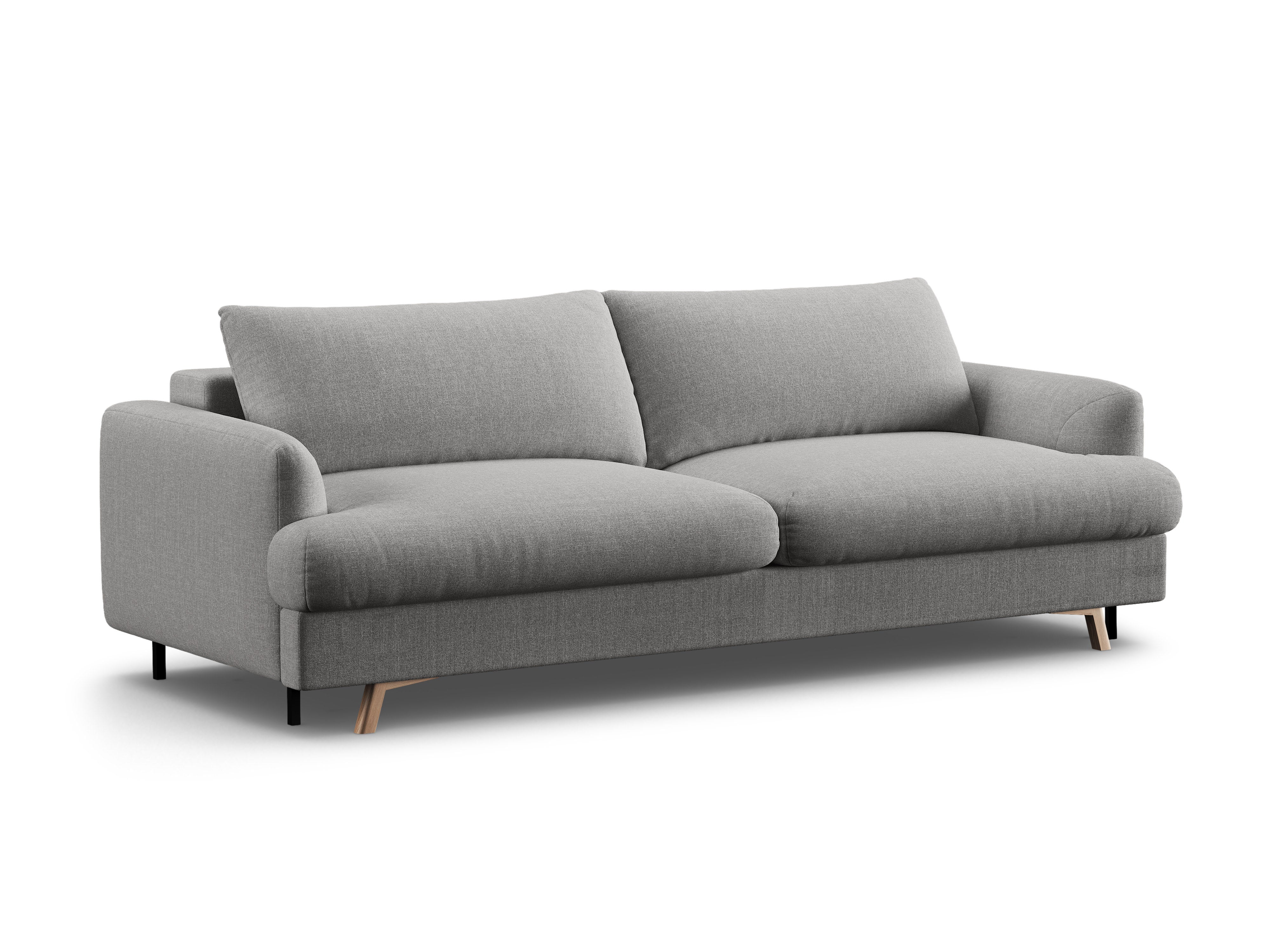 Sofa 3-Sitzer mit Schlaf-Funktion NAOMI grau meliert