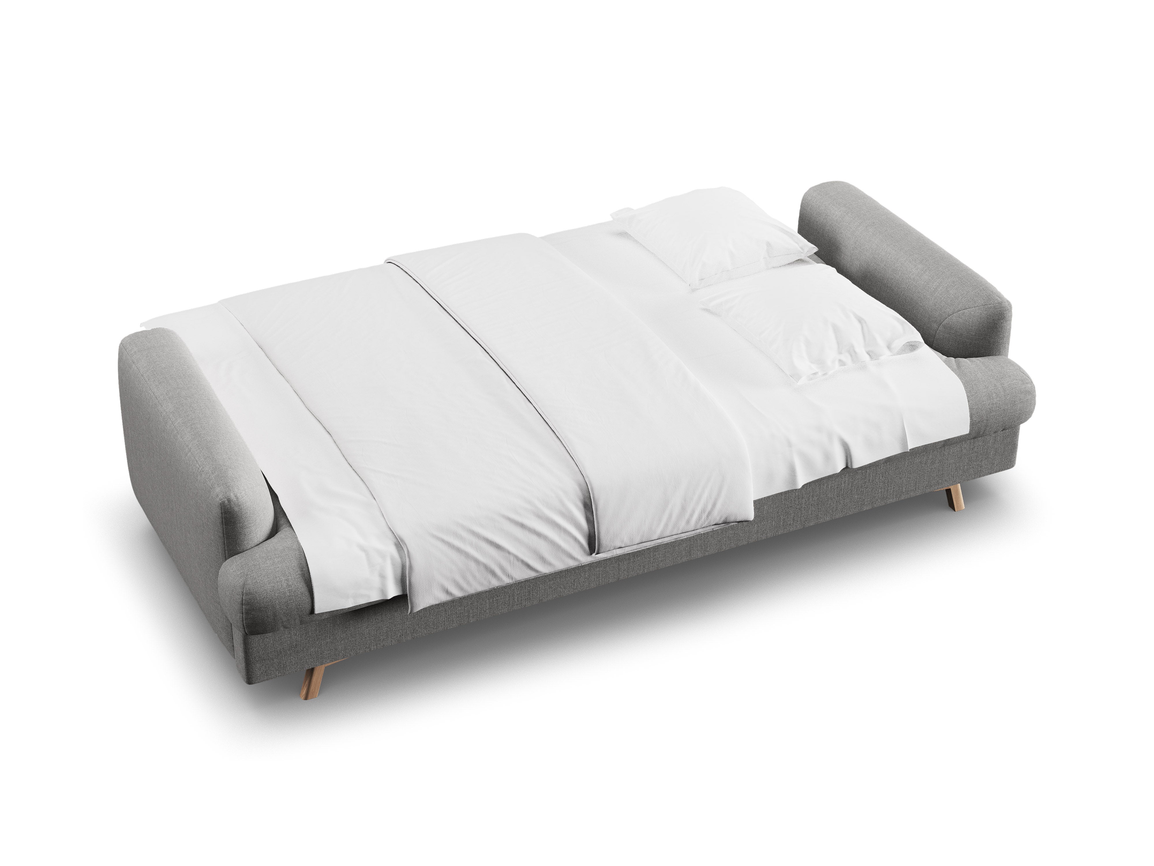 Sofa 3-Sitzer mit Schlaf-Funktion NAOMI grau meliert