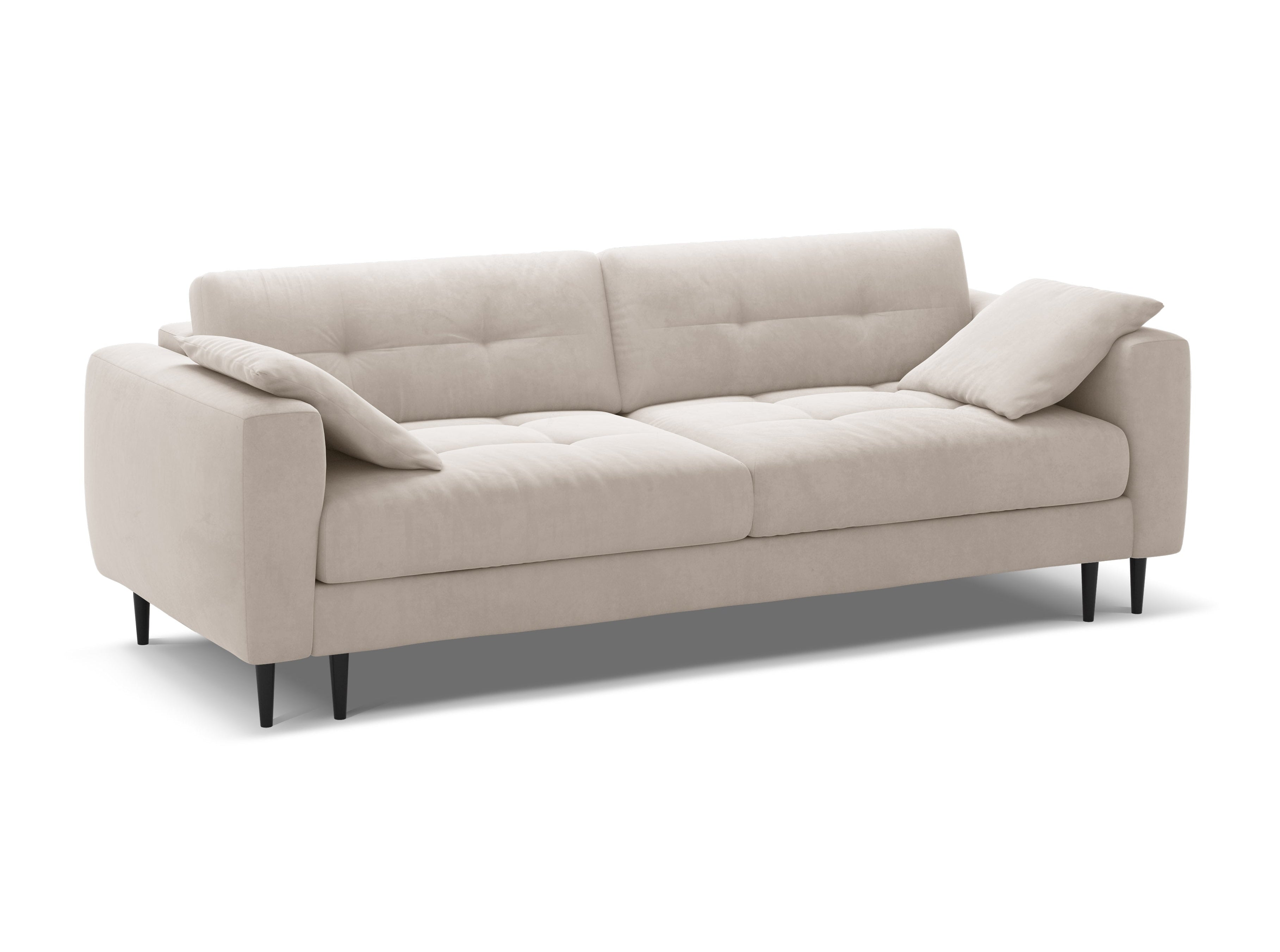 Sofa aus Samt für 3 Personen mit Schlaf-Funktion BEMY beige