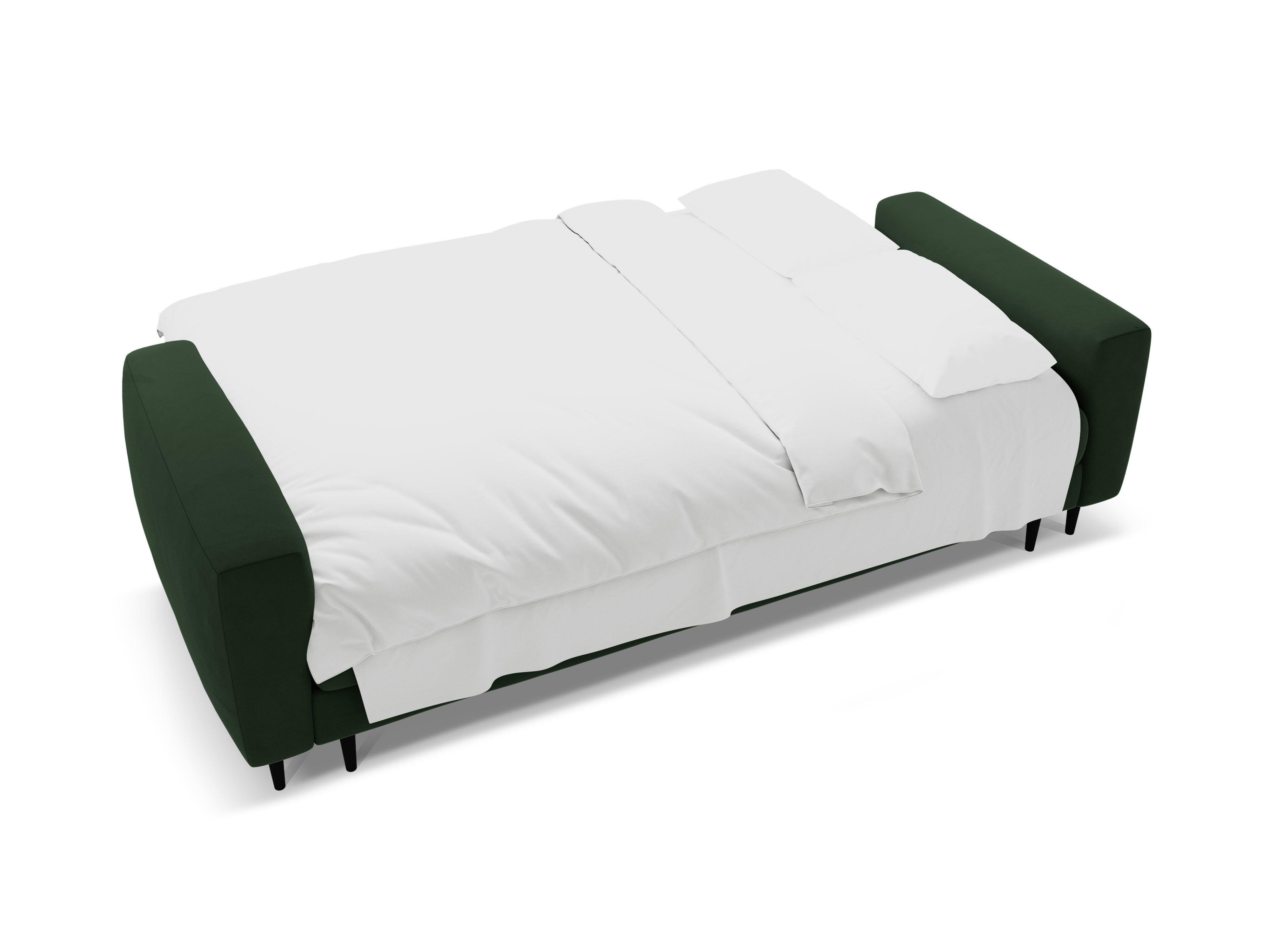Sofa aus Samt für 3 Personen mit Schlaf-Funktion BEMY in Flaschengrün