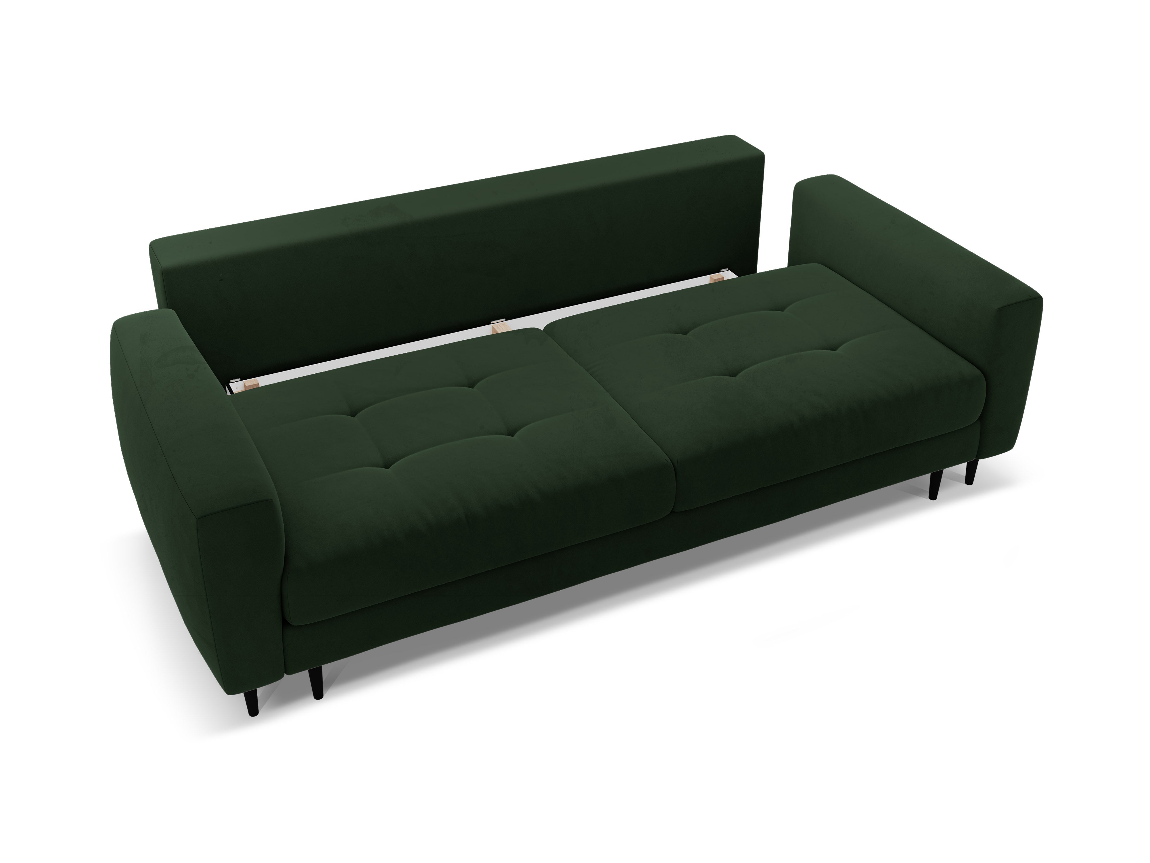 Sofa aus Samt für 3 Personen mit Schlaf-Funktion BEMY in Flaschengrün
