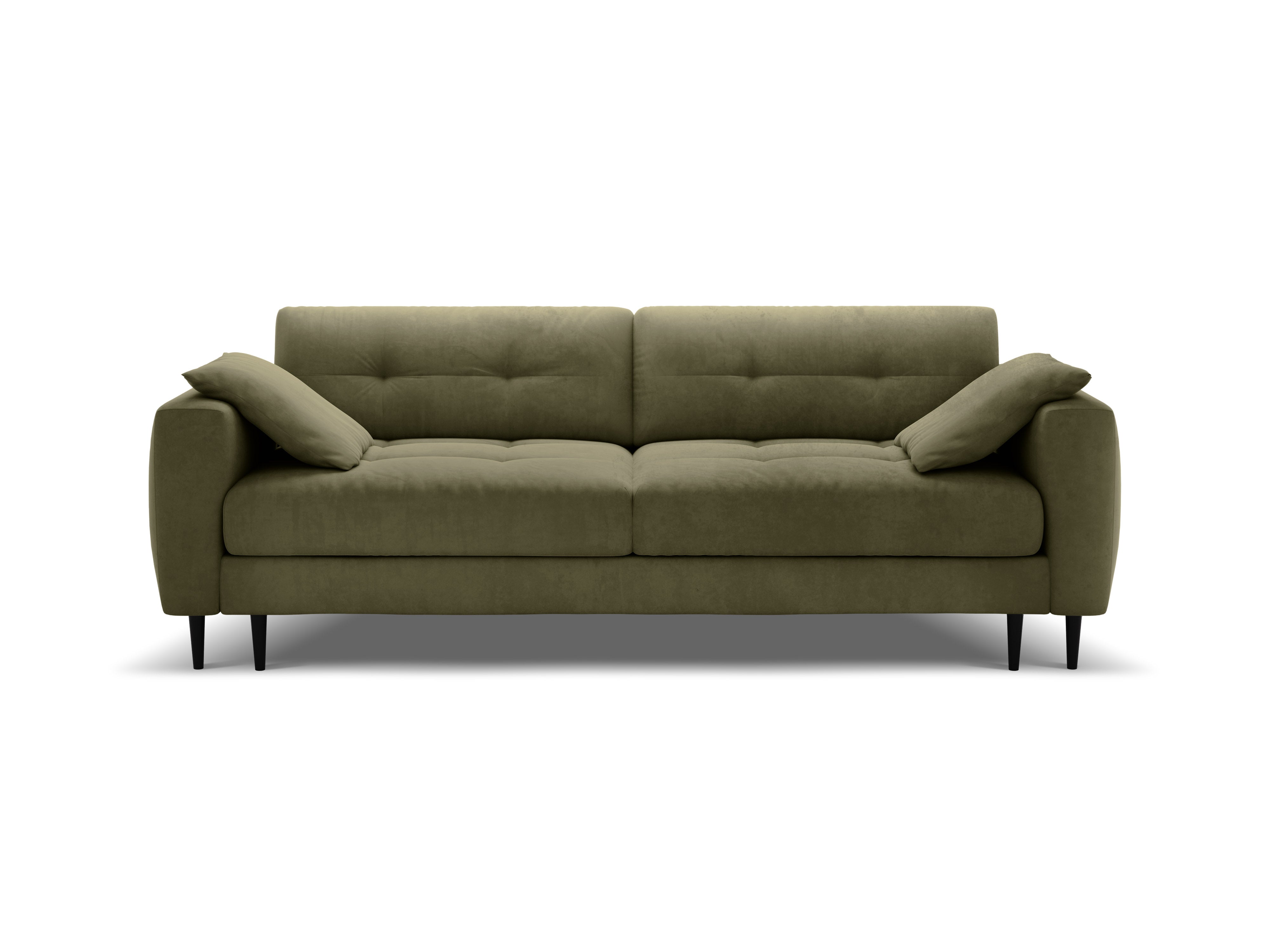 Sofa aus Samt für 3 Personen mit Schlaf-Funktion BEMY olivgrün