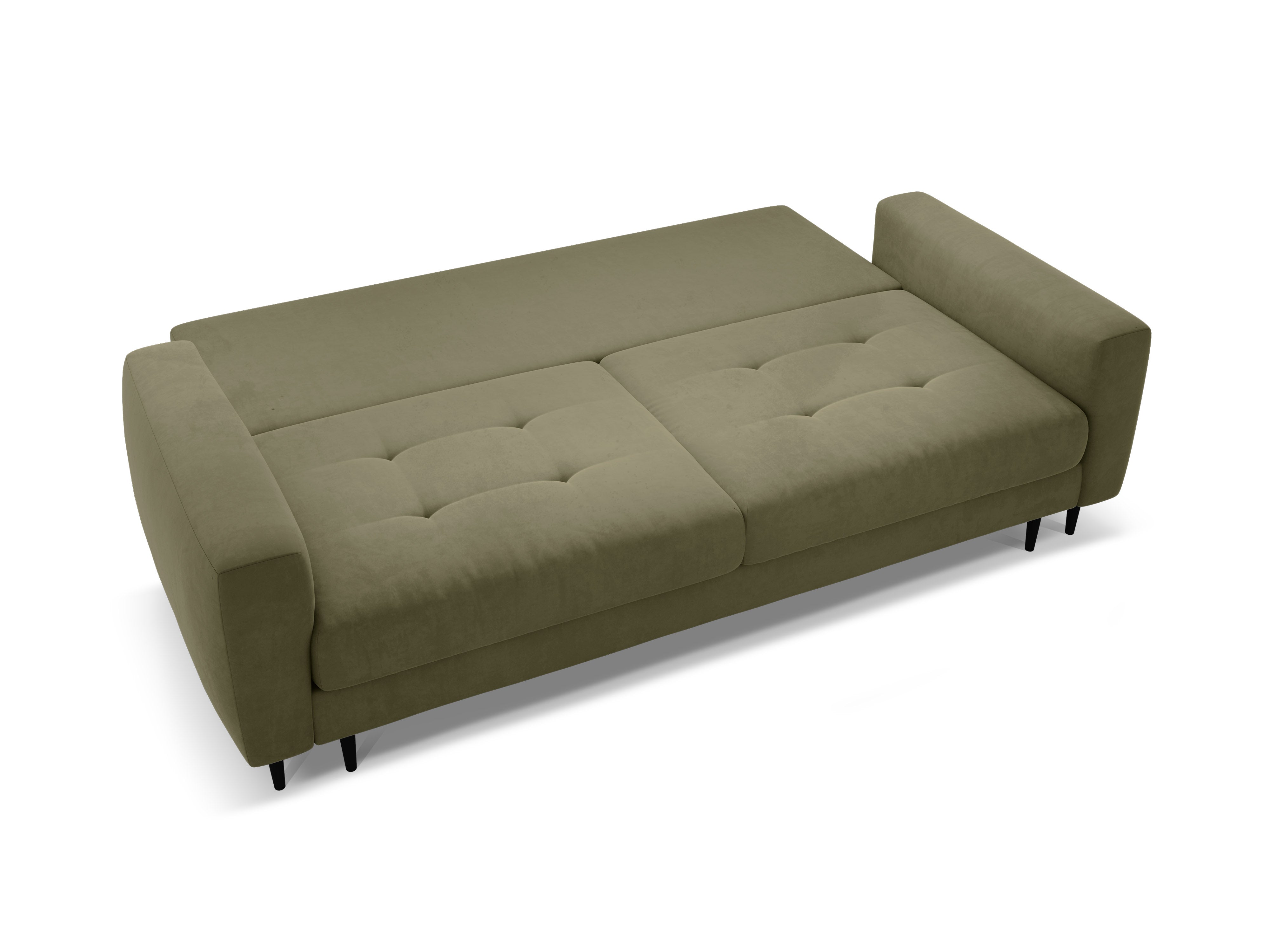 Sofa aus Samt für 3 Personen mit Schlaf-Funktion BEMY olivgrün