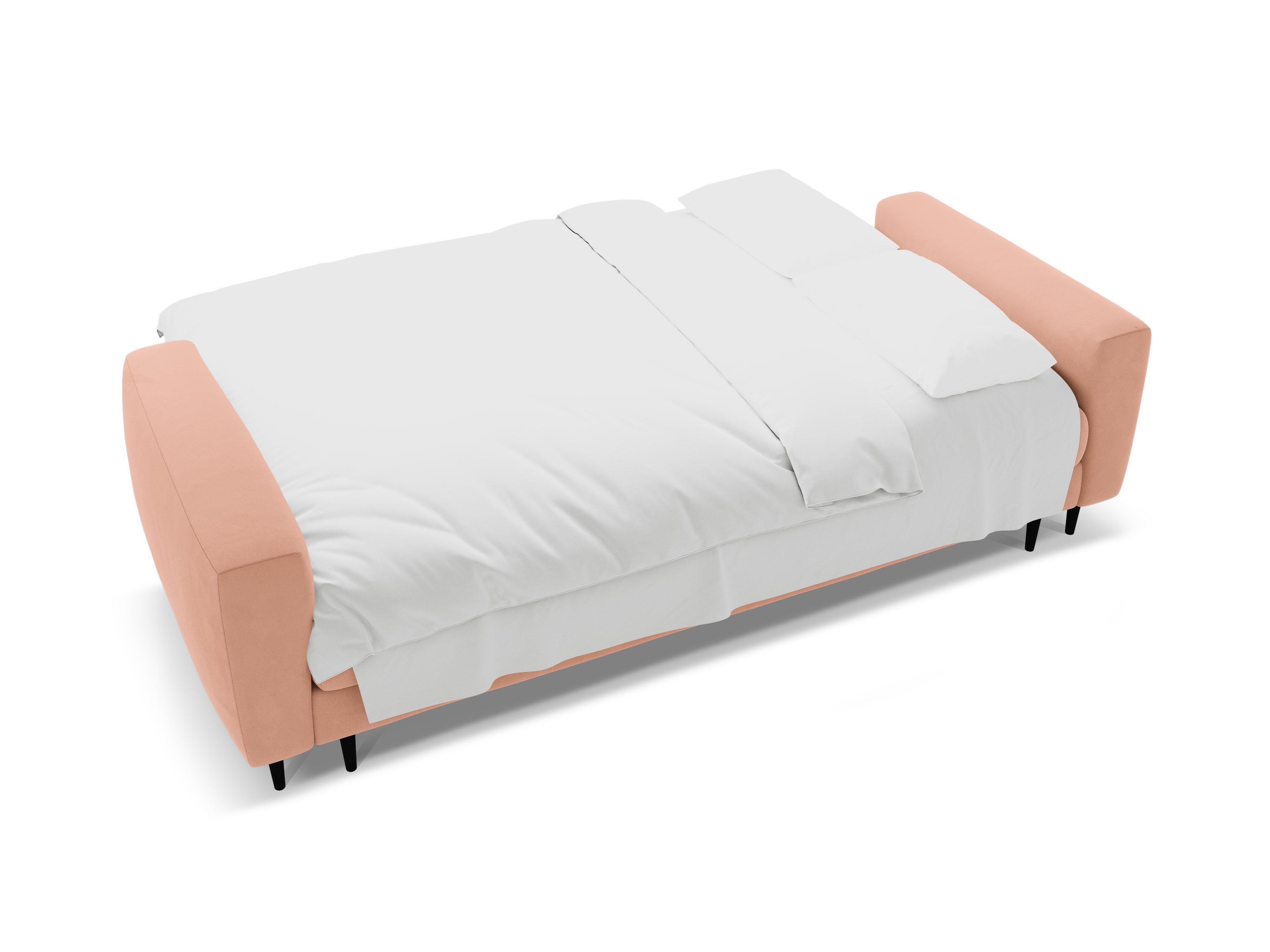 Sofa aus Samt für 3 Personen mit Schlaf-Funktion BEMY rosa