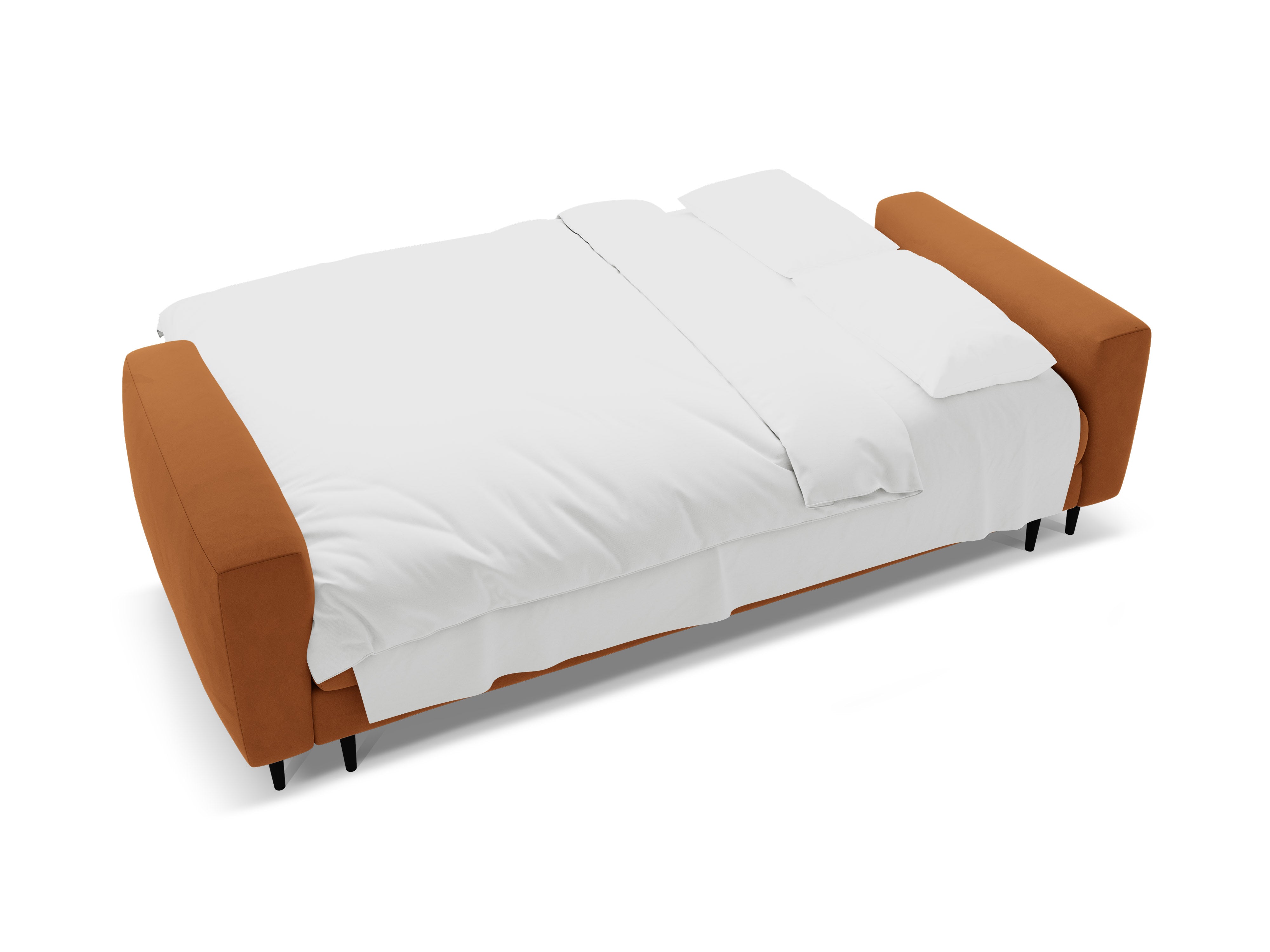 Sofa aus Samt für 3 Personen mit Schlaf-Funktion BEMY terrakotta