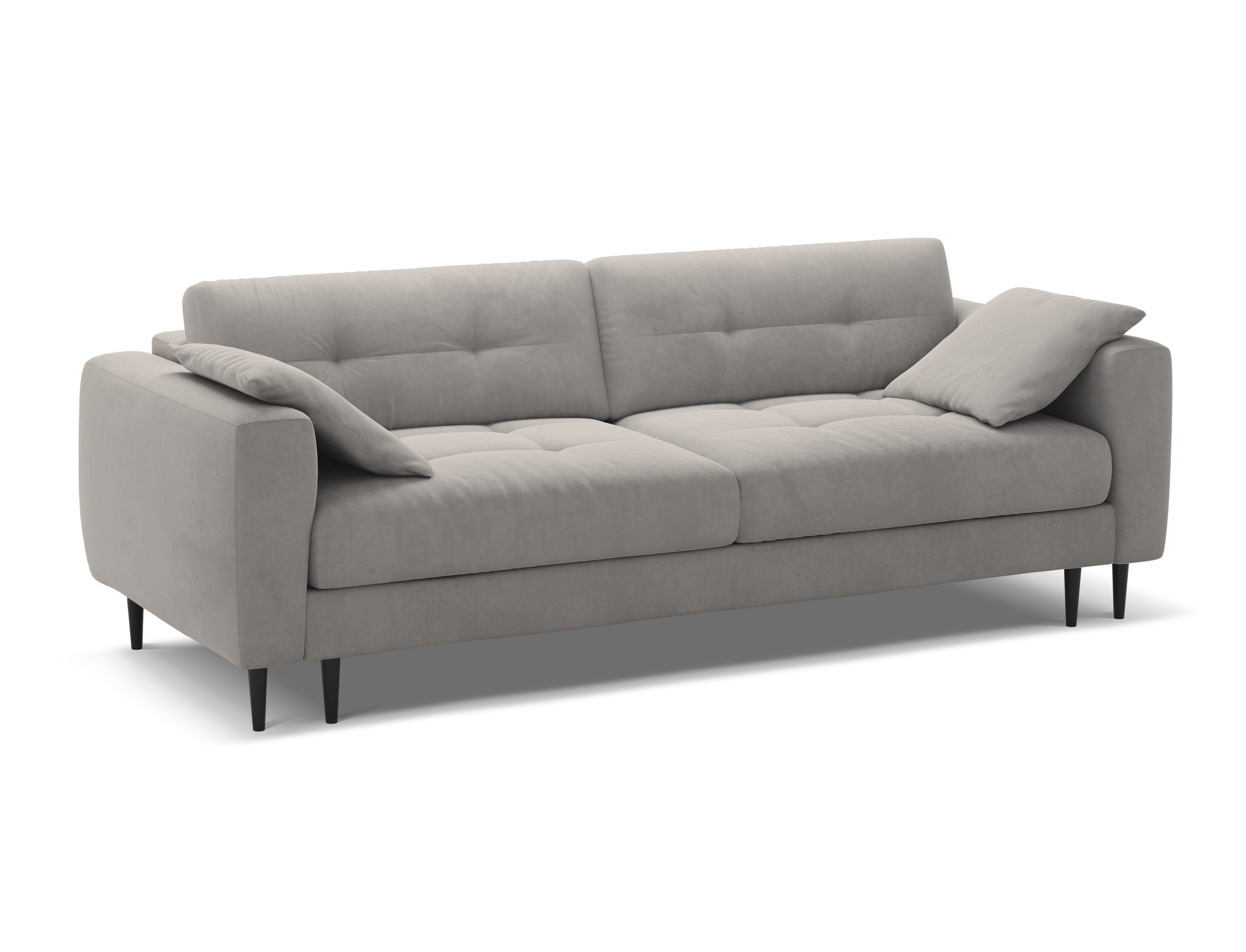 Sofa aus Samt für 3 Personen mit Schlaf-Funktion BEMY grau