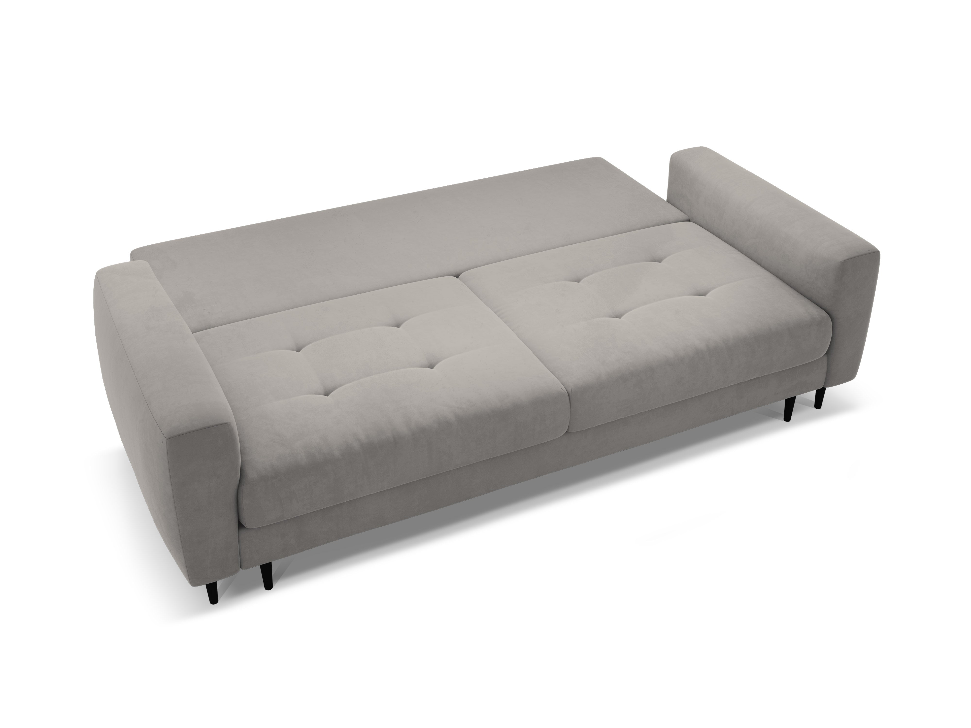 Sofa aus Samt für 3 Personen mit Schlaf-Funktion BEMY grau