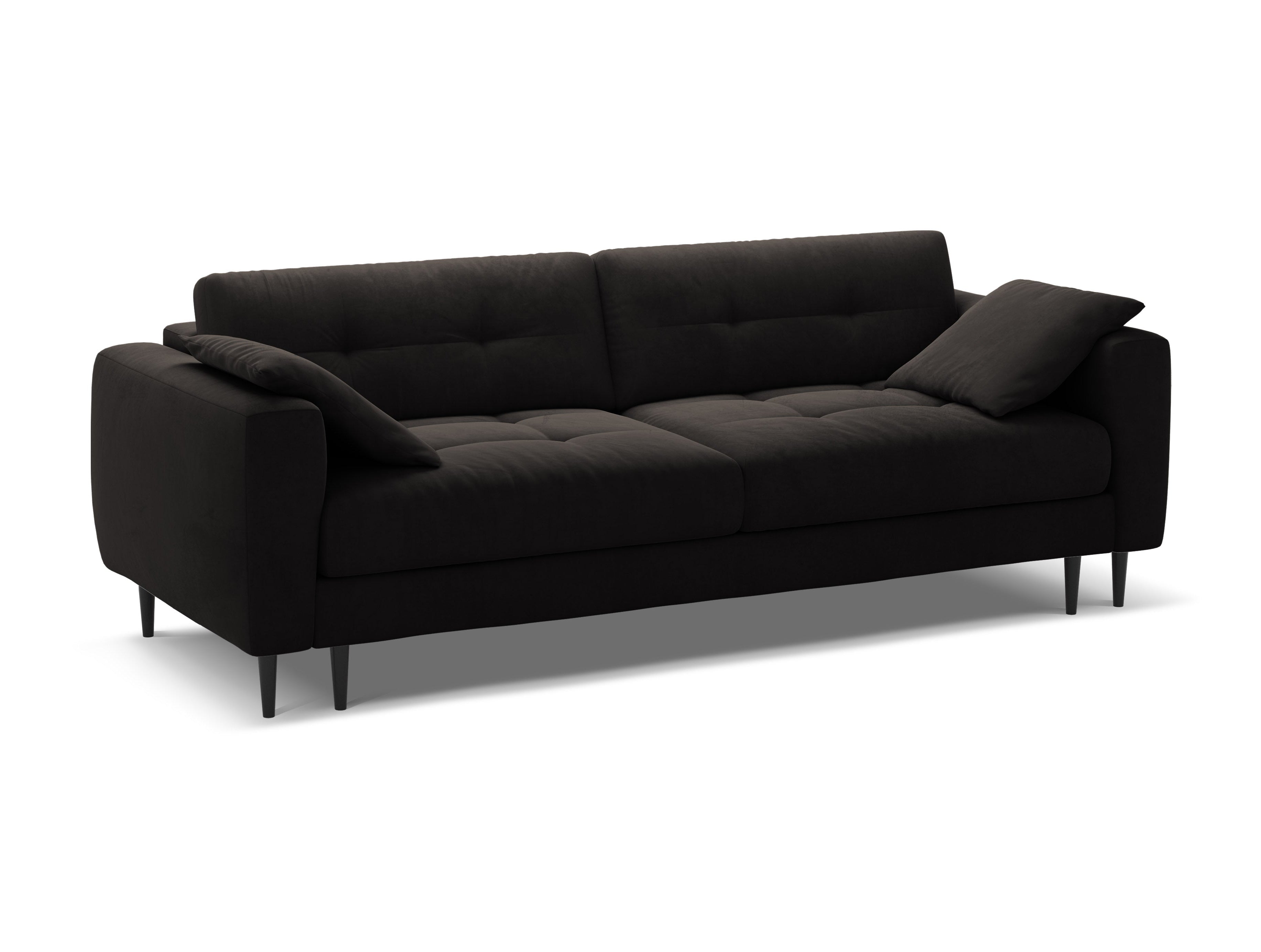 Sofa aus Samt für 3 Personen mit Schlaf-Funktion BEMY schwarz