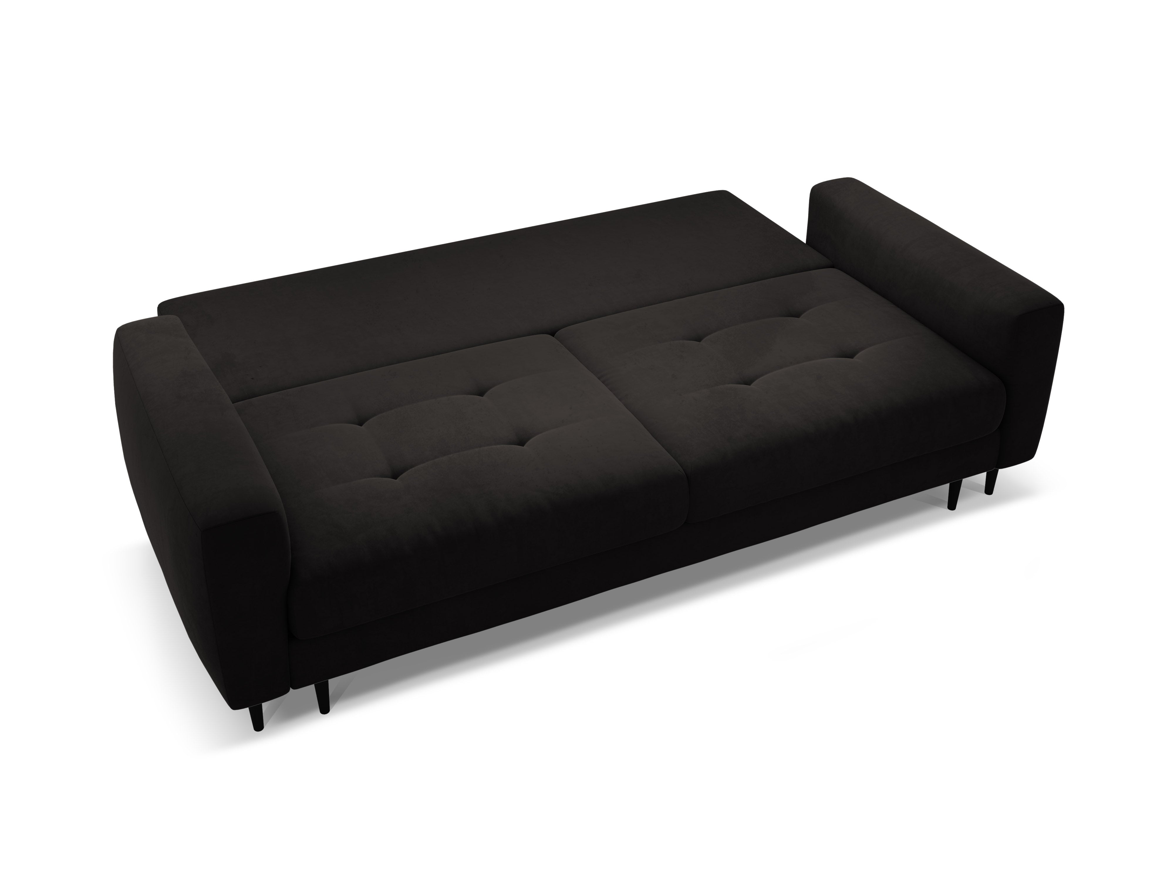 Sofa aus Samt für 3 Personen mit Schlaf-Funktion BEMY schwarz