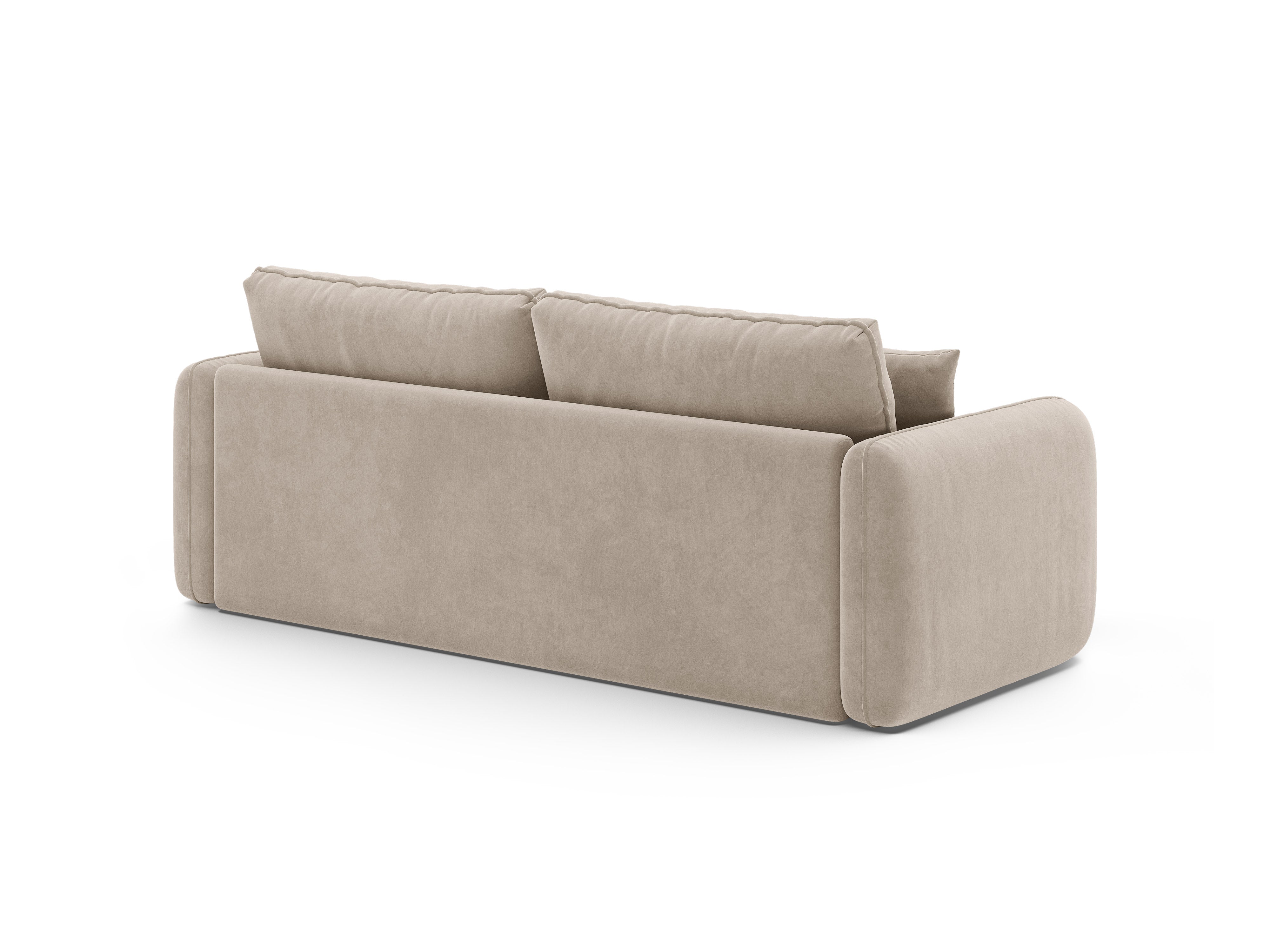 Sofa aus Samt 3-sitzig mit Schlaffunktion DORMI beige