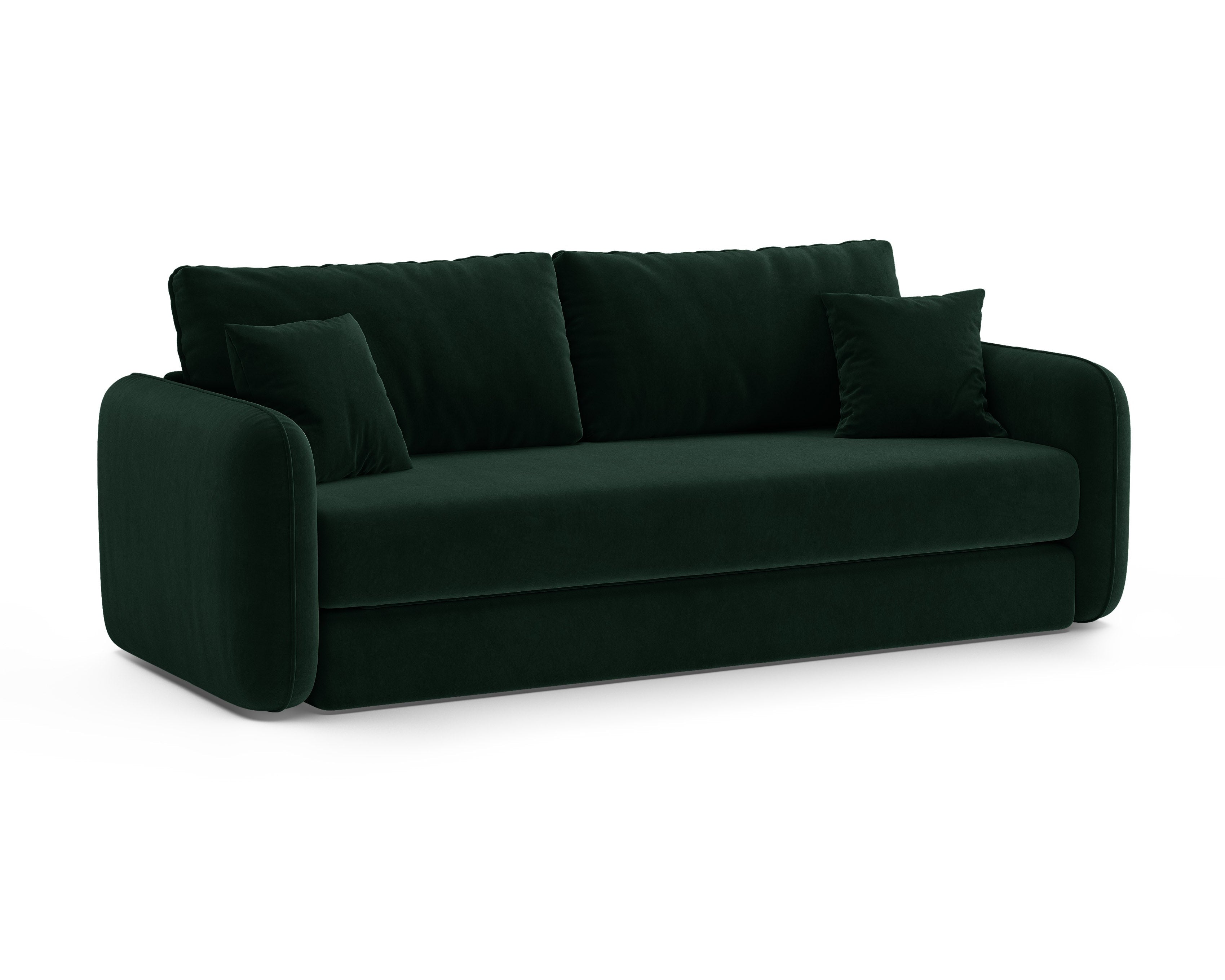 Sofa aus Samt für 3 Personen mit Schlaf-Funktion DORMI in Flaschengrün