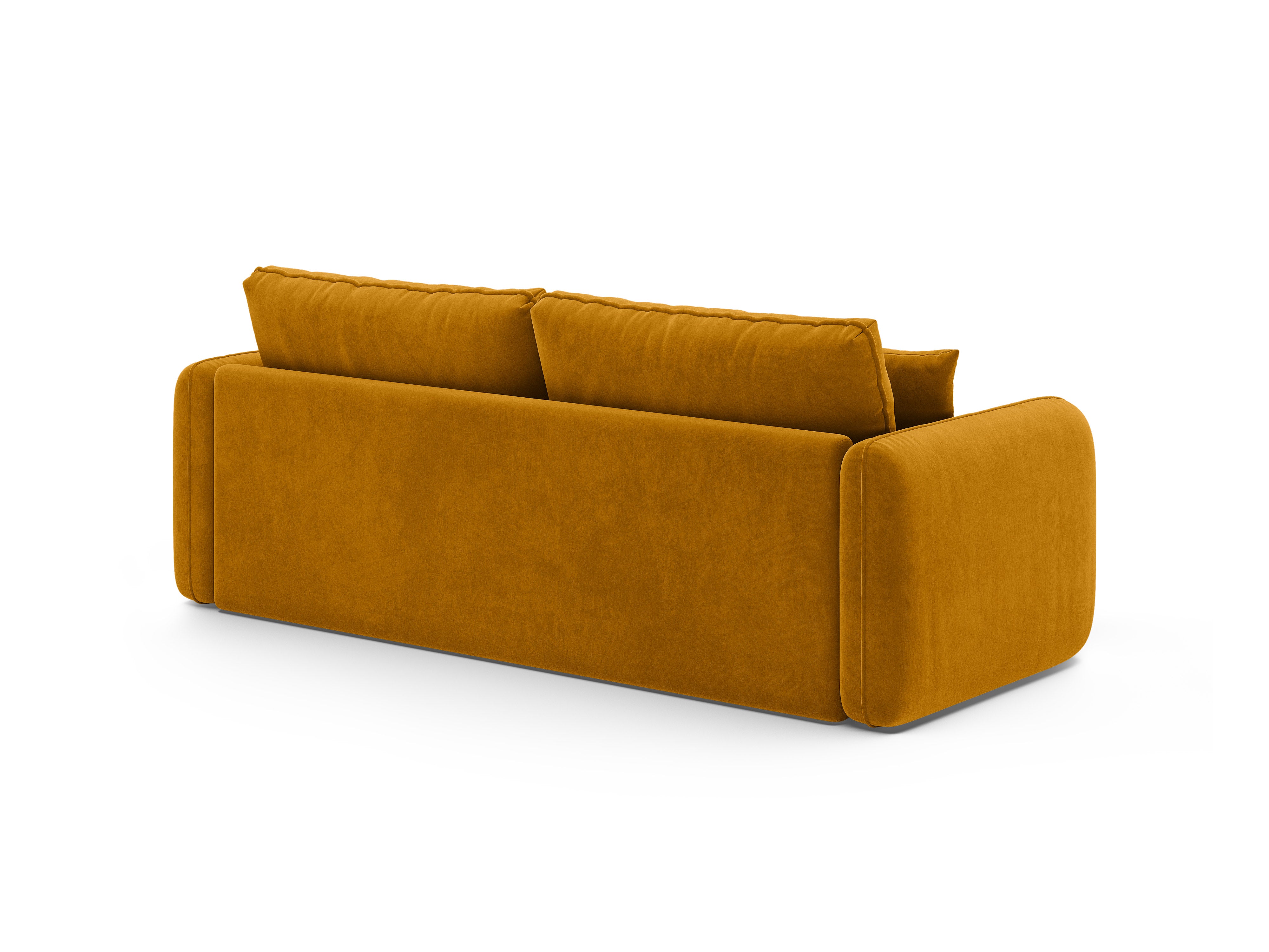 Sofa aus Samt 3-sitzig mit Schlaffunktion DORMI gelb