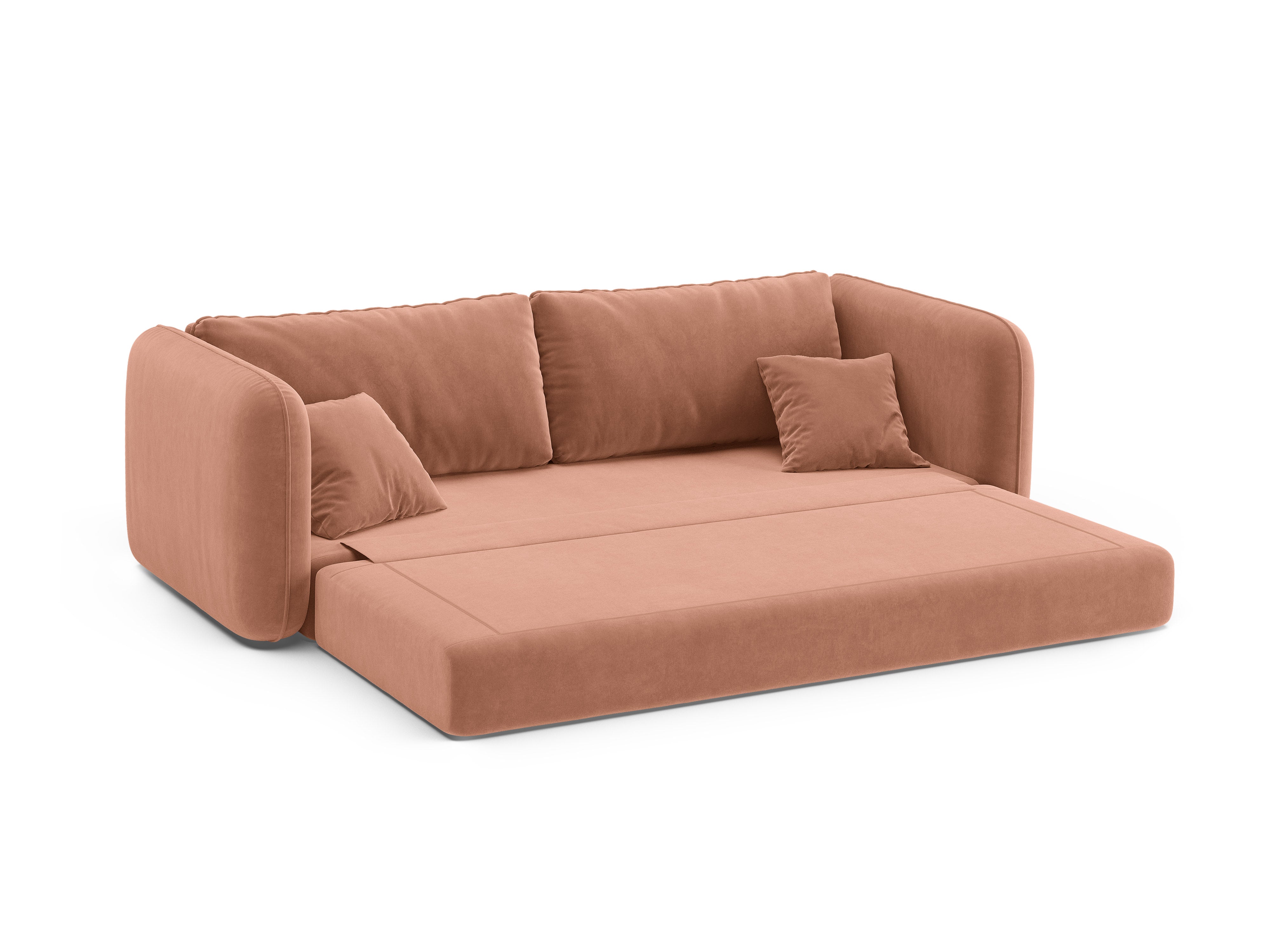 Velvet 3-Seater Sofa with Sleeping Function DORMI Pink