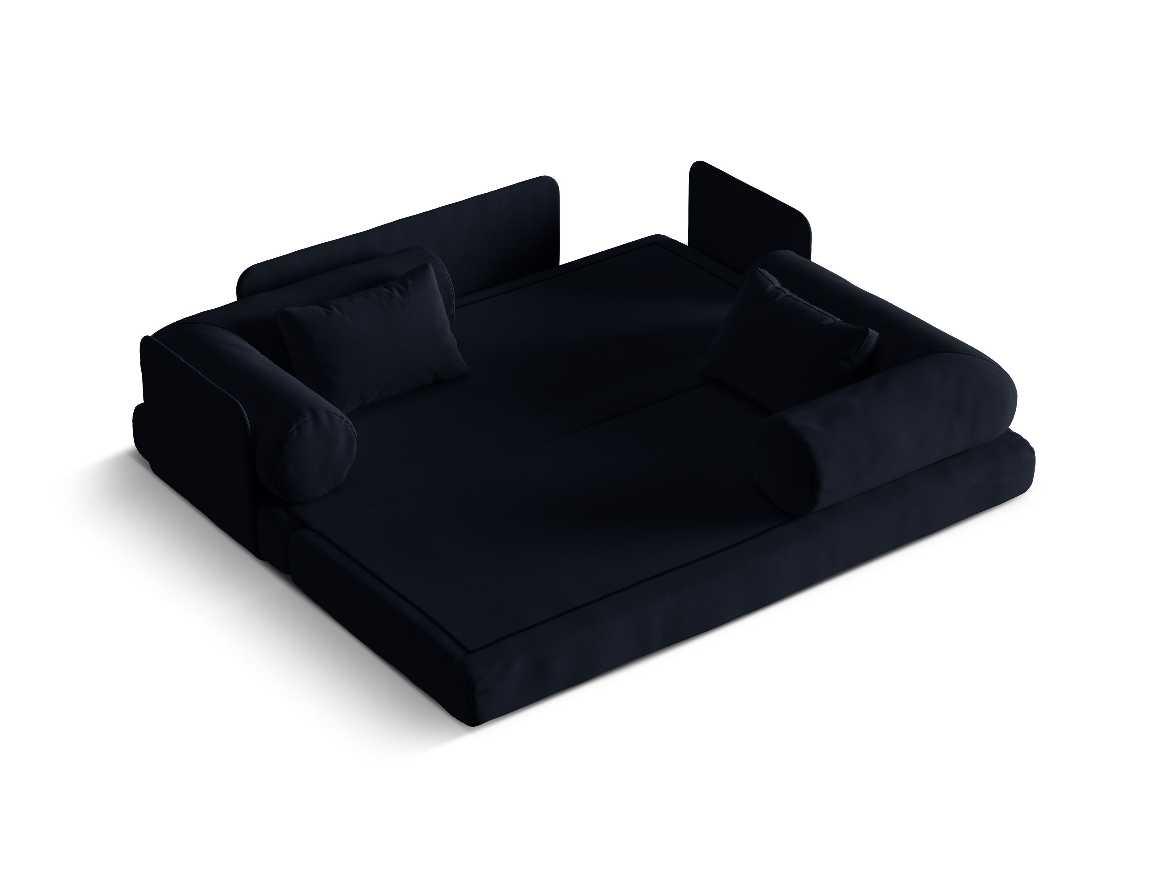 Dreamy Royal Blue Velvet 3-Seater Sofa with Sleeping Function