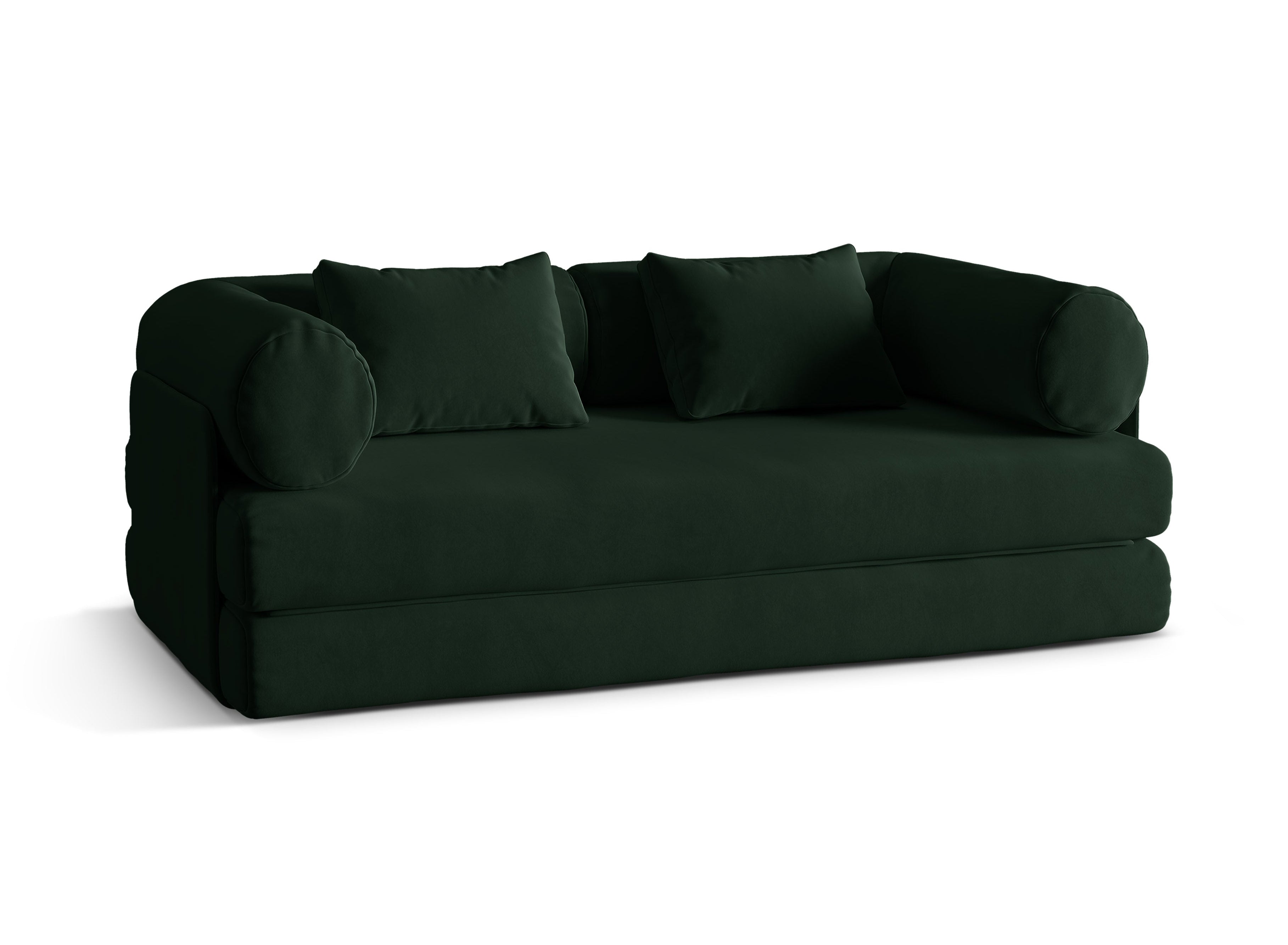 Sofa DREAMY 3-Sitzer mit Schlaffunktion in Flaschengrün