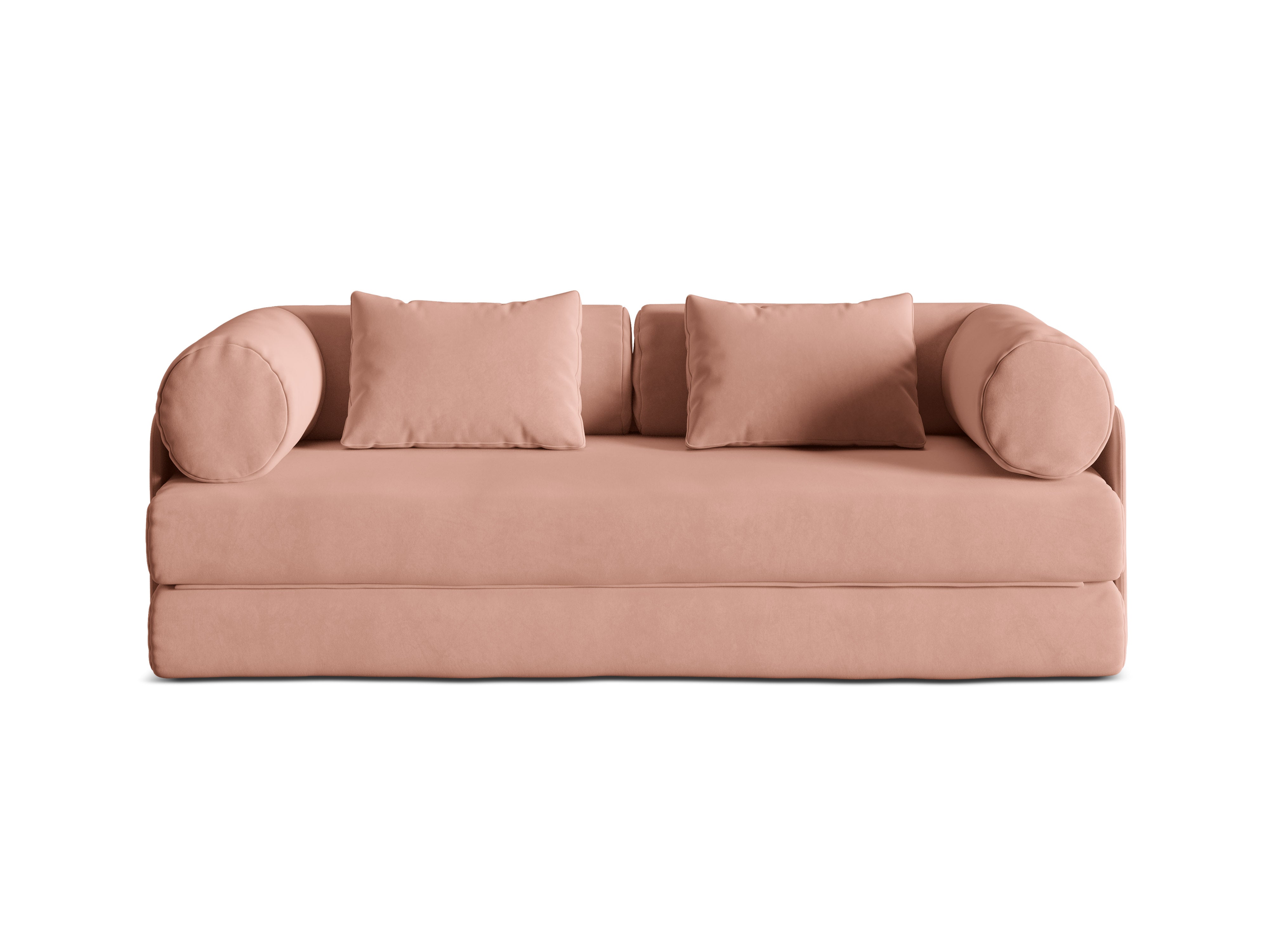 DREAMY 3-Sitzer Sofa aus Samt mit Schlaf-Funktion in Rosa