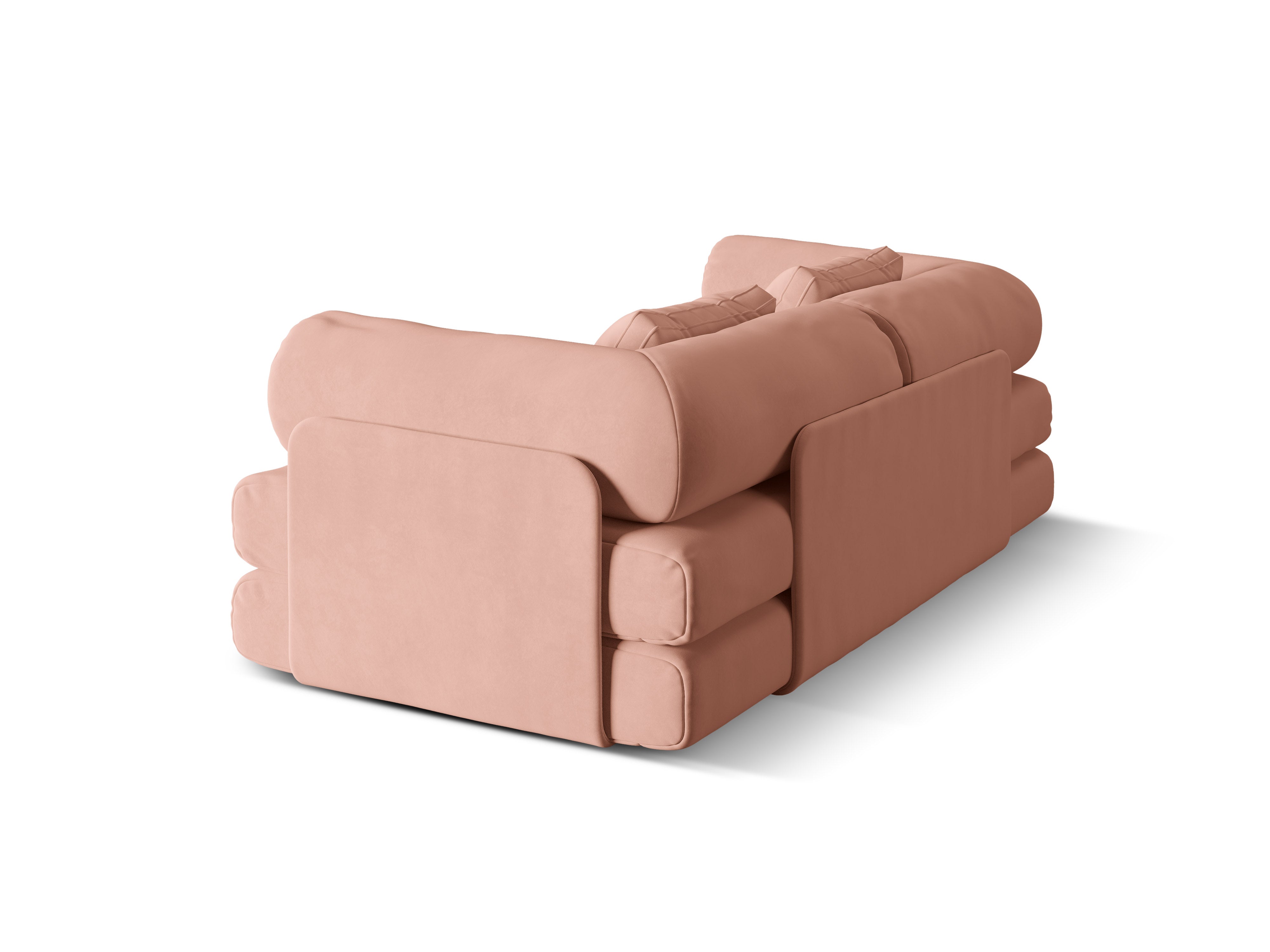 DREAMY 3-Sitzer Sofa aus Samt mit Schlaf-Funktion in Rosa