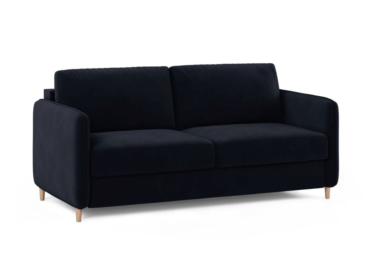 Sofa aksamitna 3-osobowa z funkcją spania SIMO granat królewski – ujęcie 2