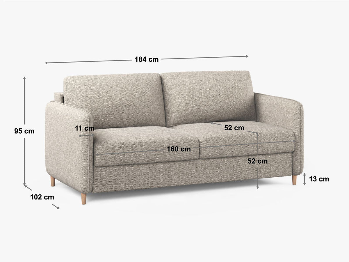 Sofa 3-osobowa z funkcją spania SIMO biały – ujęcie 6