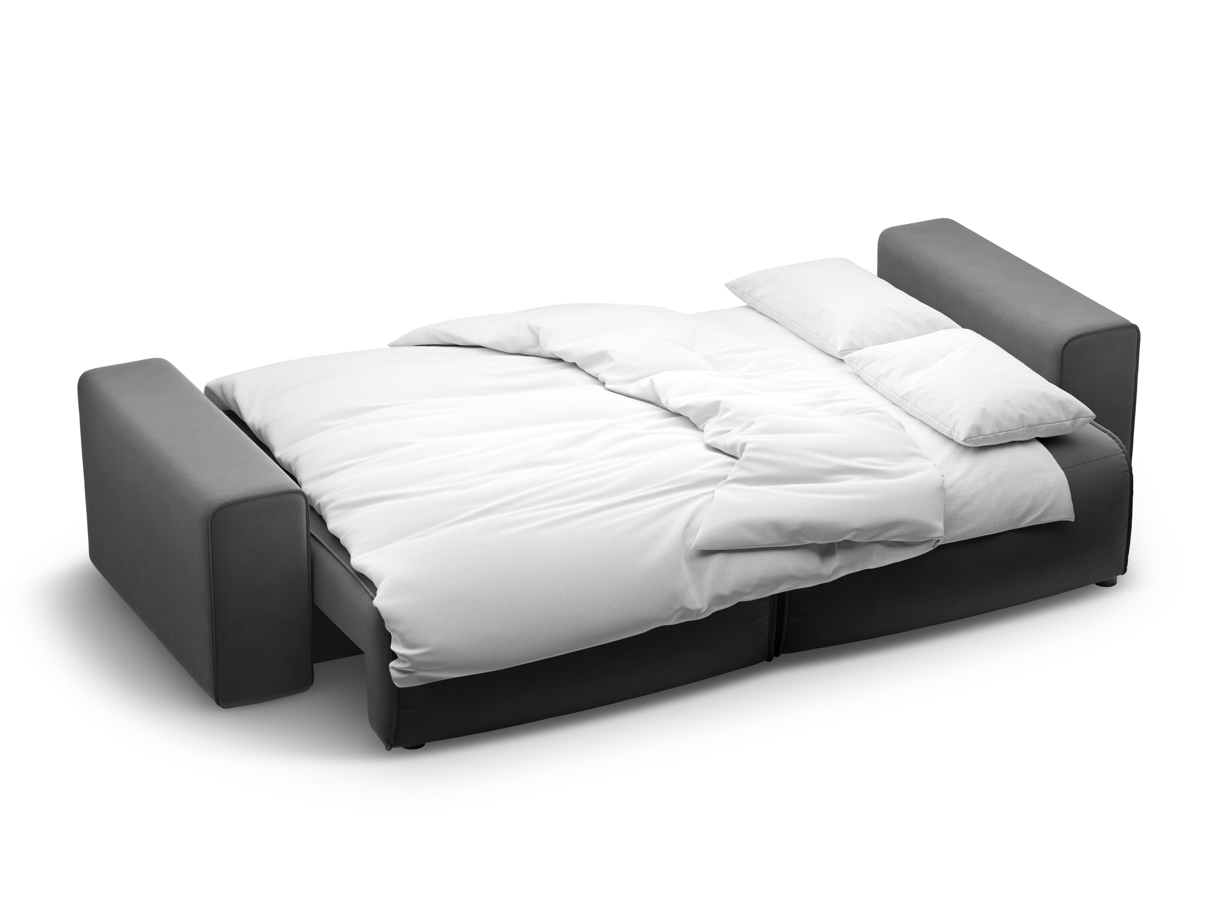 Sofa aus Samt für 3 Personen mit Schlaf-Funktion VICTOR grau