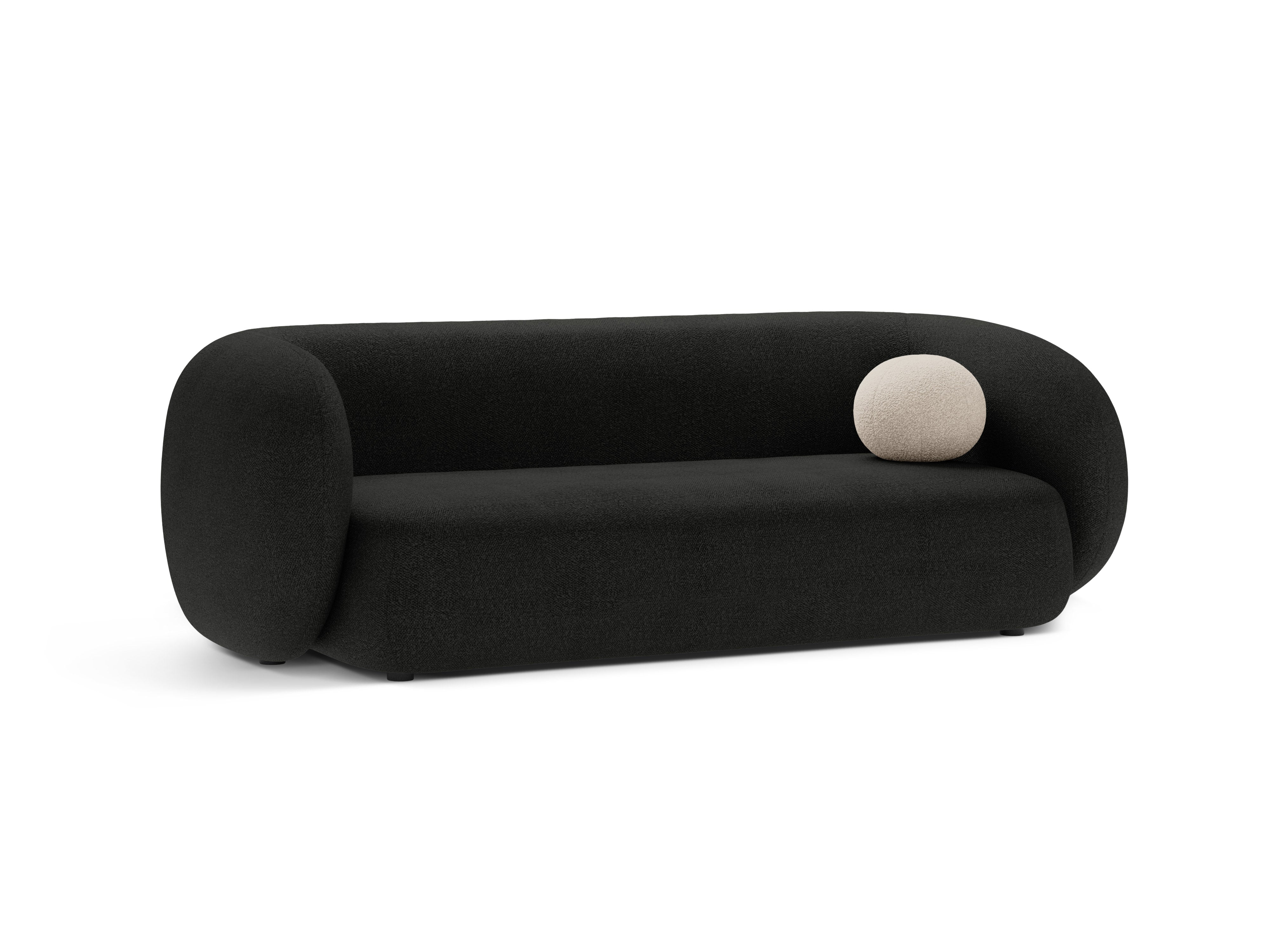 Sofa 3-Sitzer KATE schwarzes Boucle