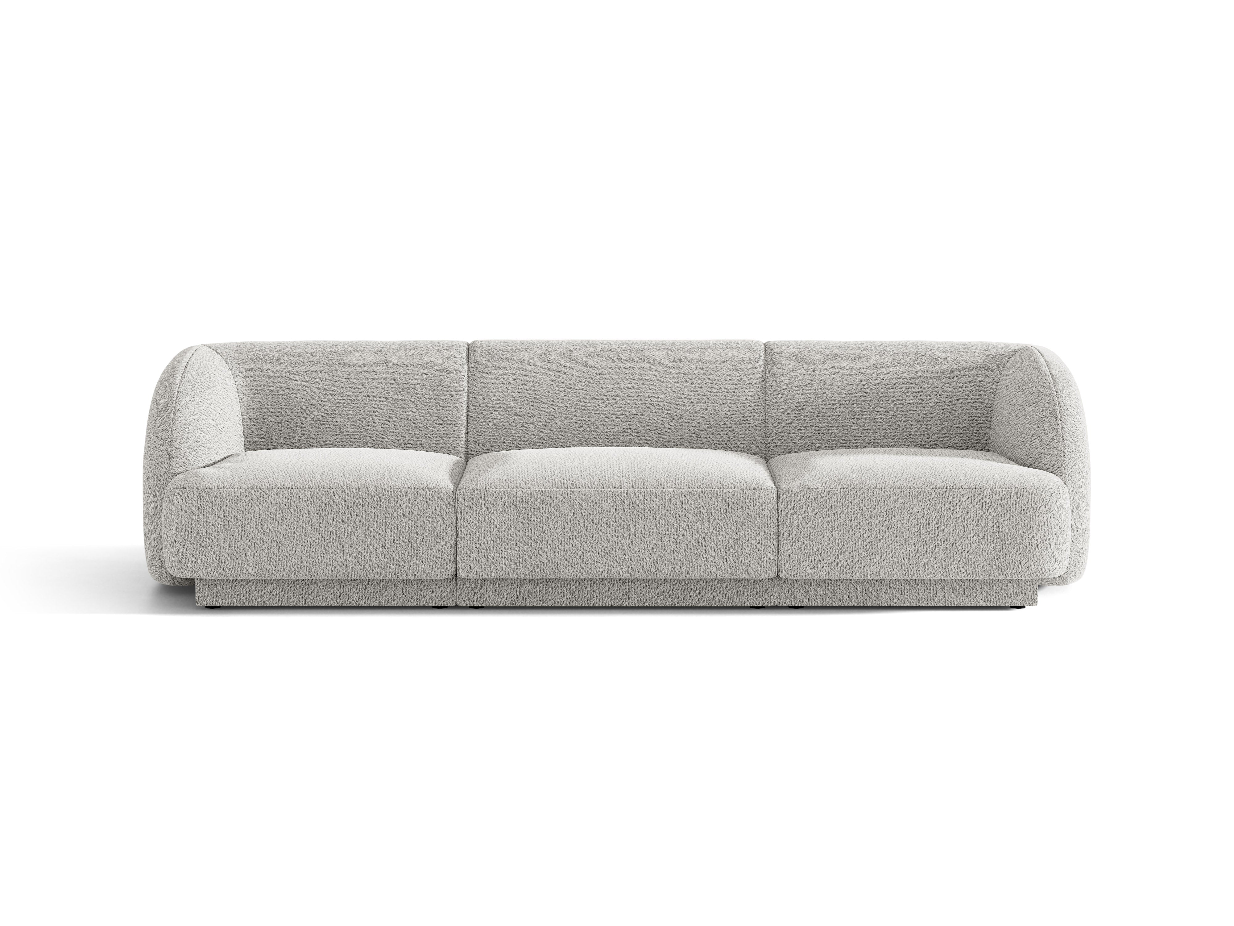 Sofa 3-Sitzer MILEY hellgrau Boucle