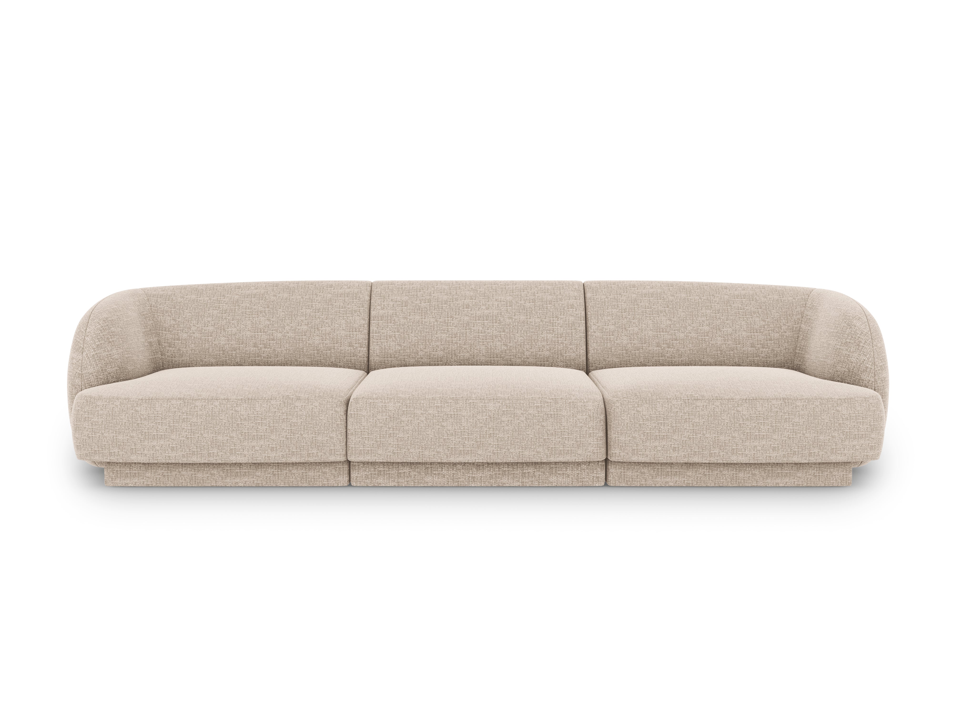 Sofa w tkaninie szenilowej 3-osobowa MILEY beżowy Micadoni    Eye on Design