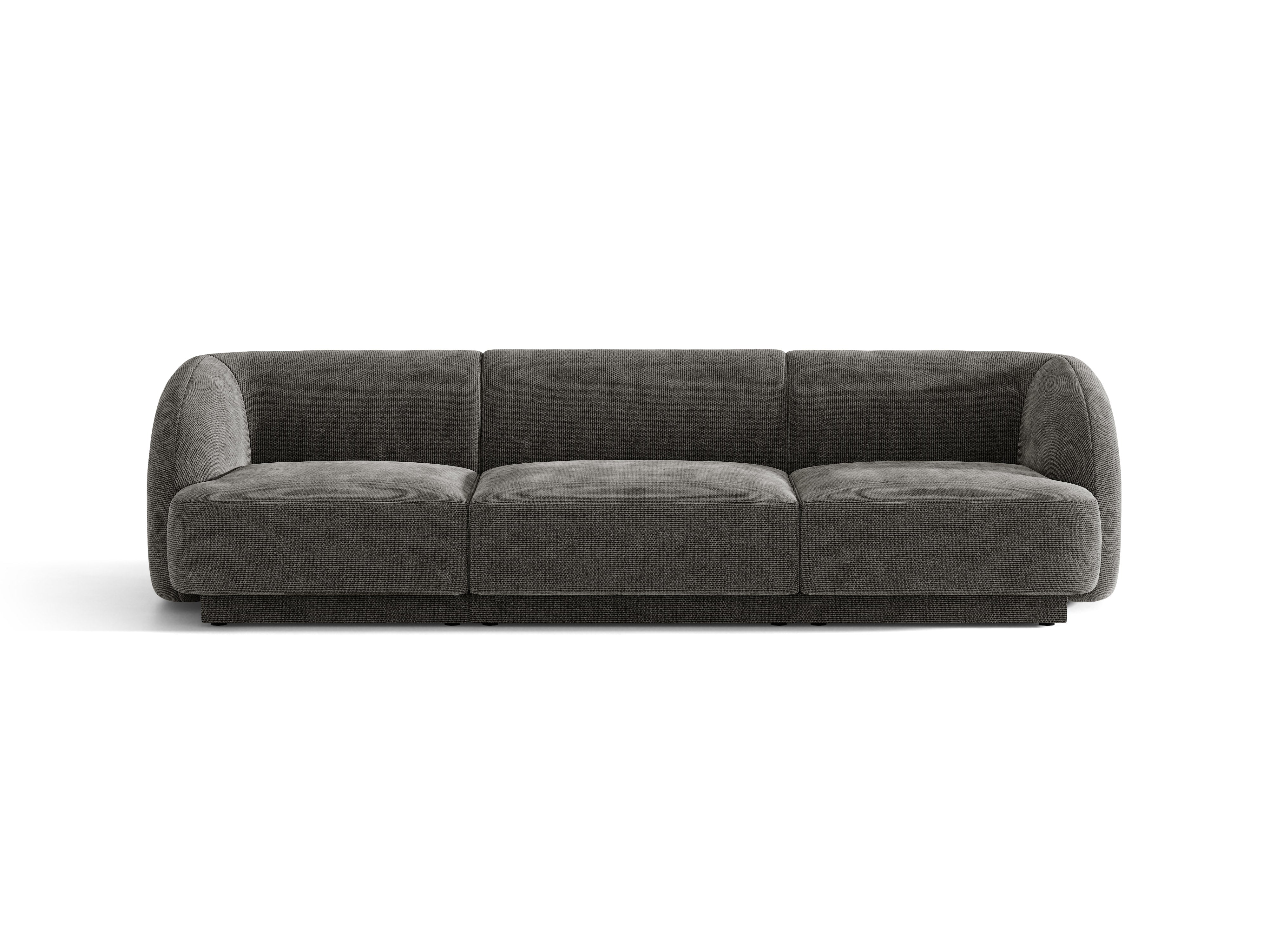 Sofa 3-sitzig MILEY graues Chenille seidig