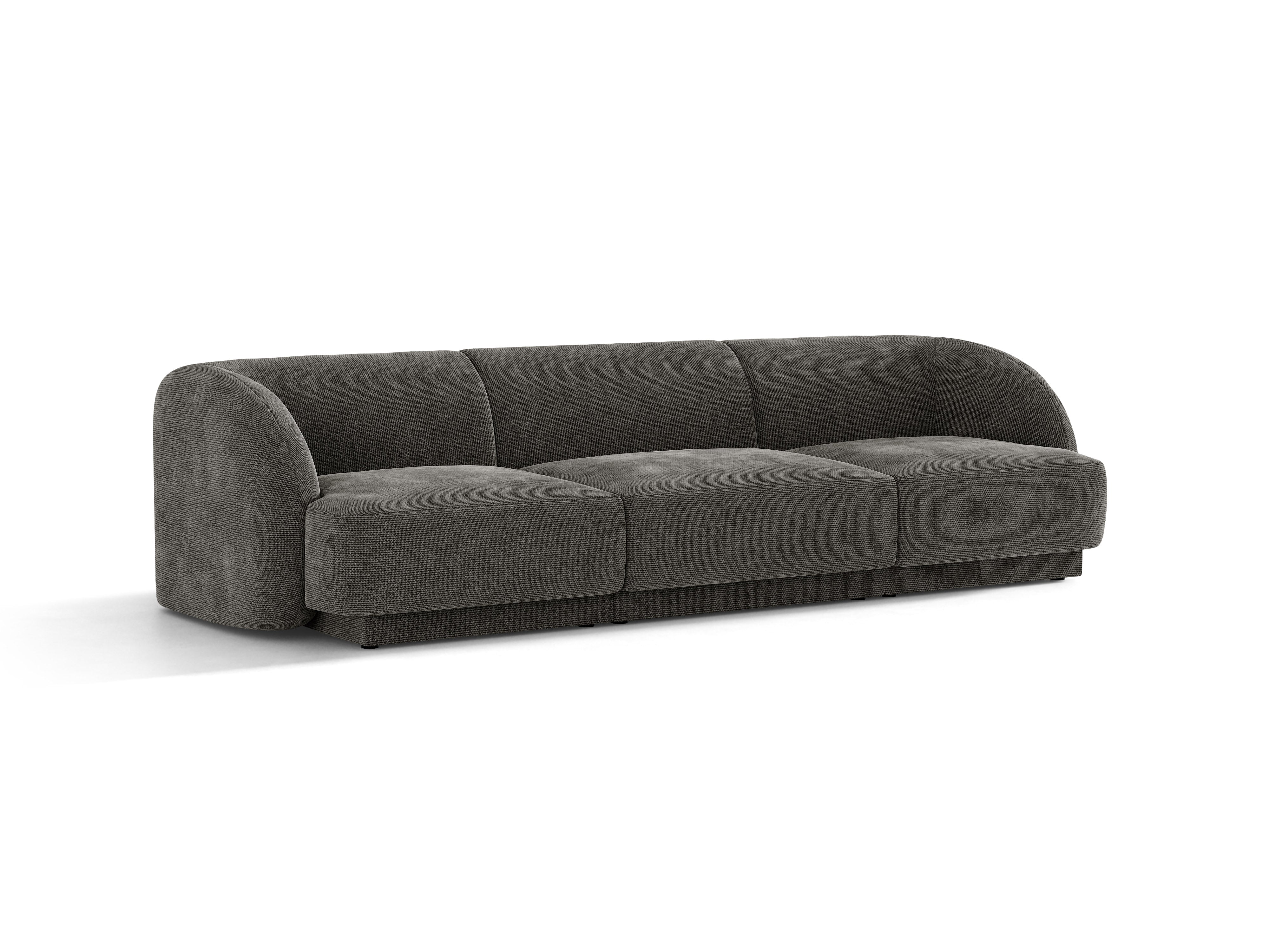 Sofa 3-sitzig MILEY graues Chenille seidig