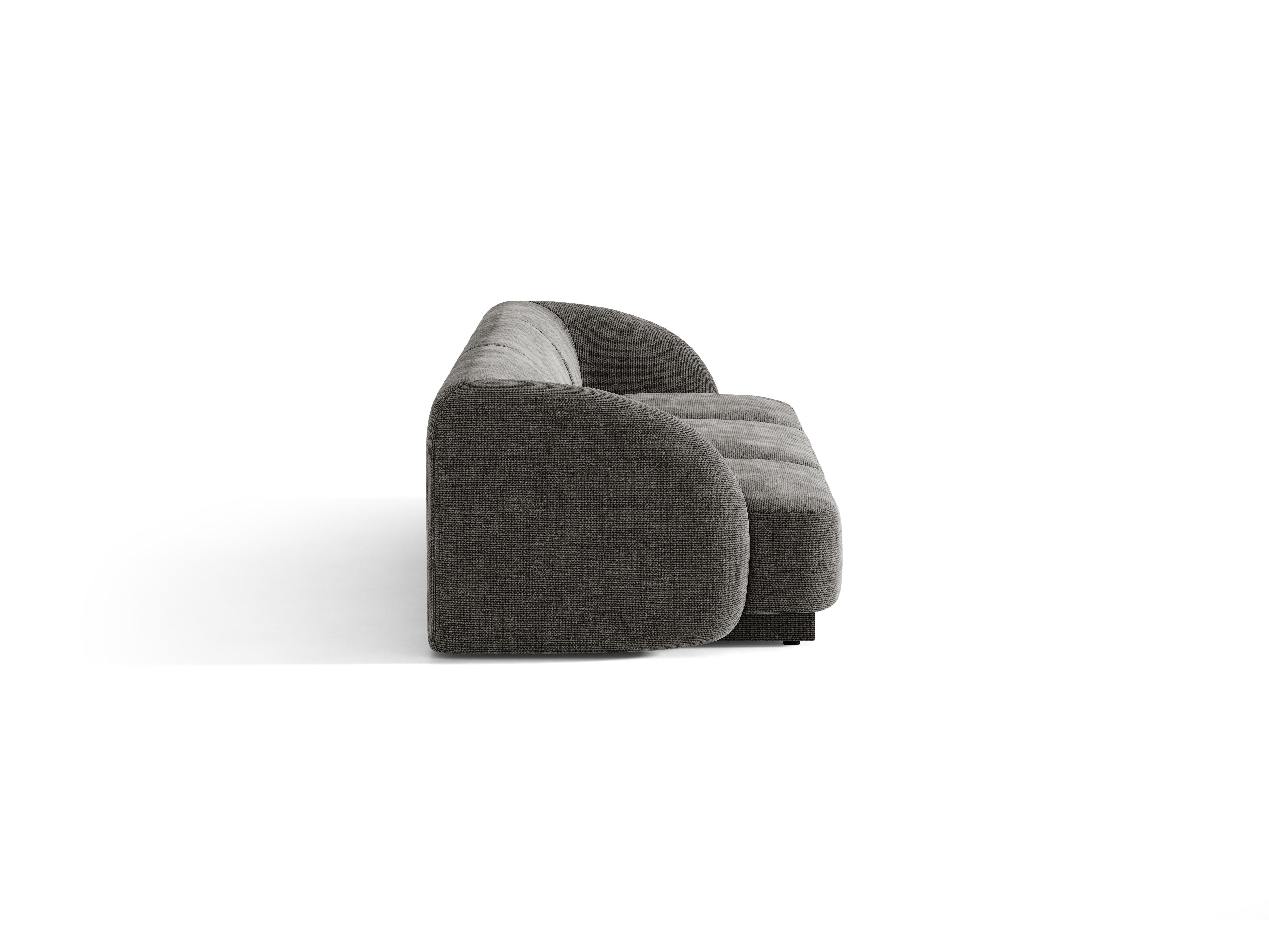 Sofa 3-sitzig MILEY graues Chenille seidig