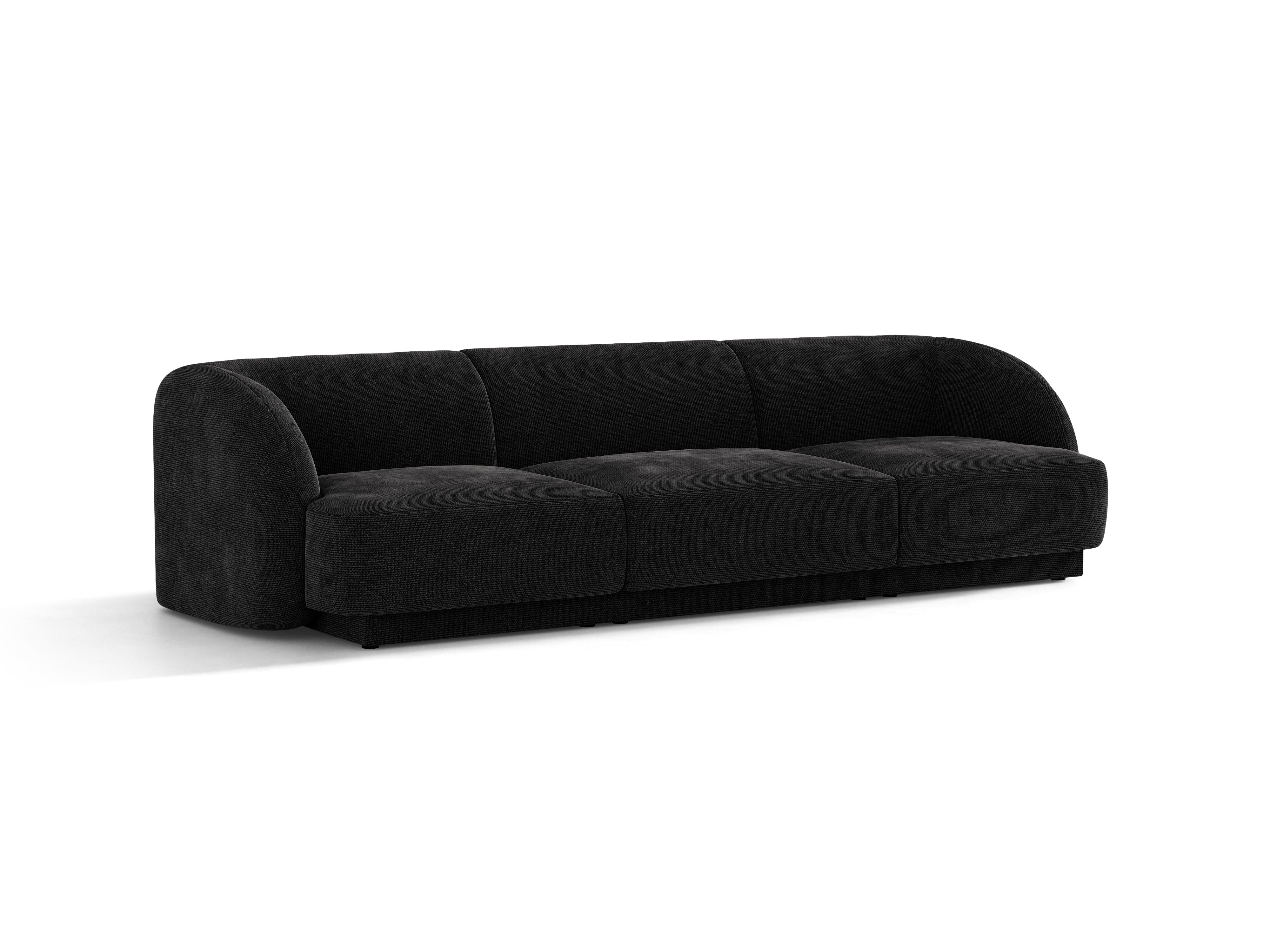 Sofa 3-sitzig MILEY schwarzes Chenille seidig