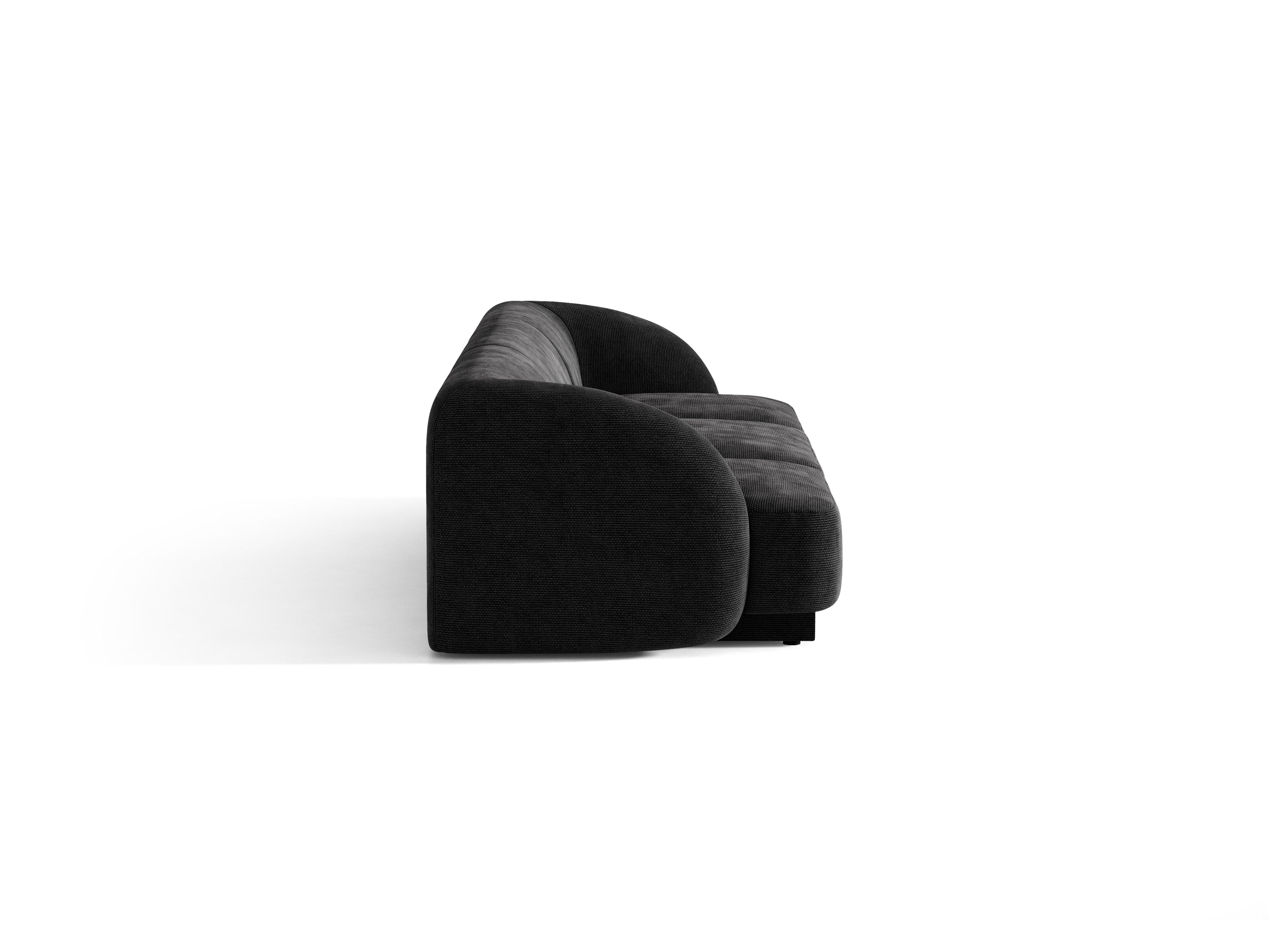 Sofa 3-sitzig MILEY schwarzes Chenille seidig