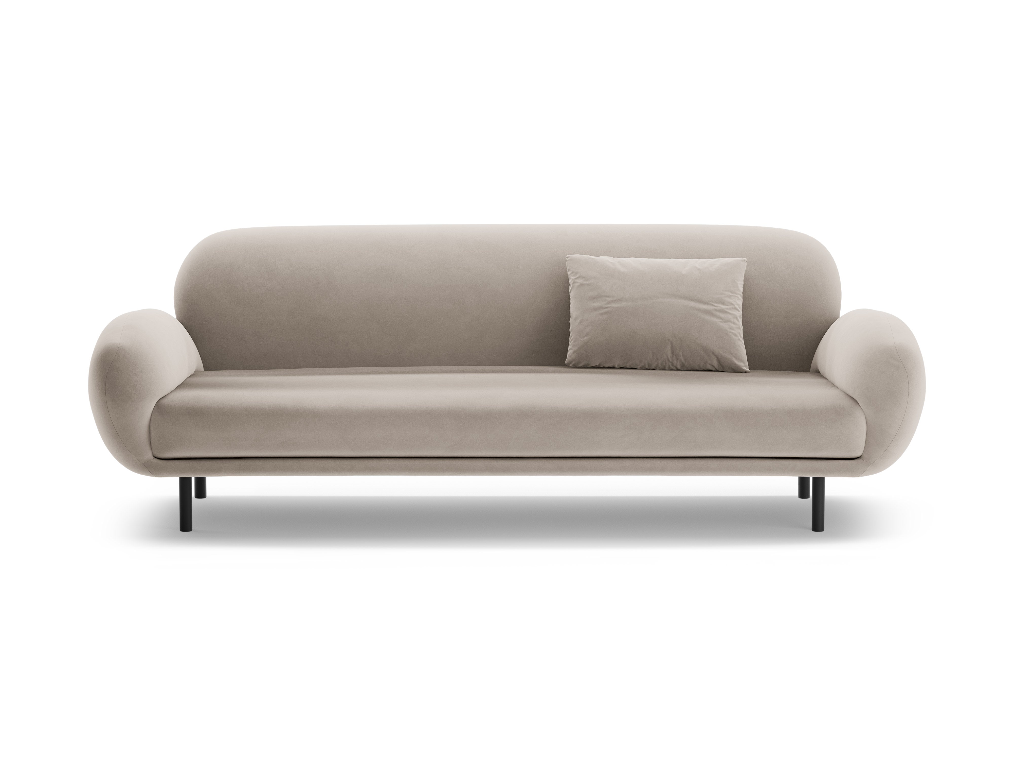 Sofa aus Samt 3-sitzig POPPY hellbeige