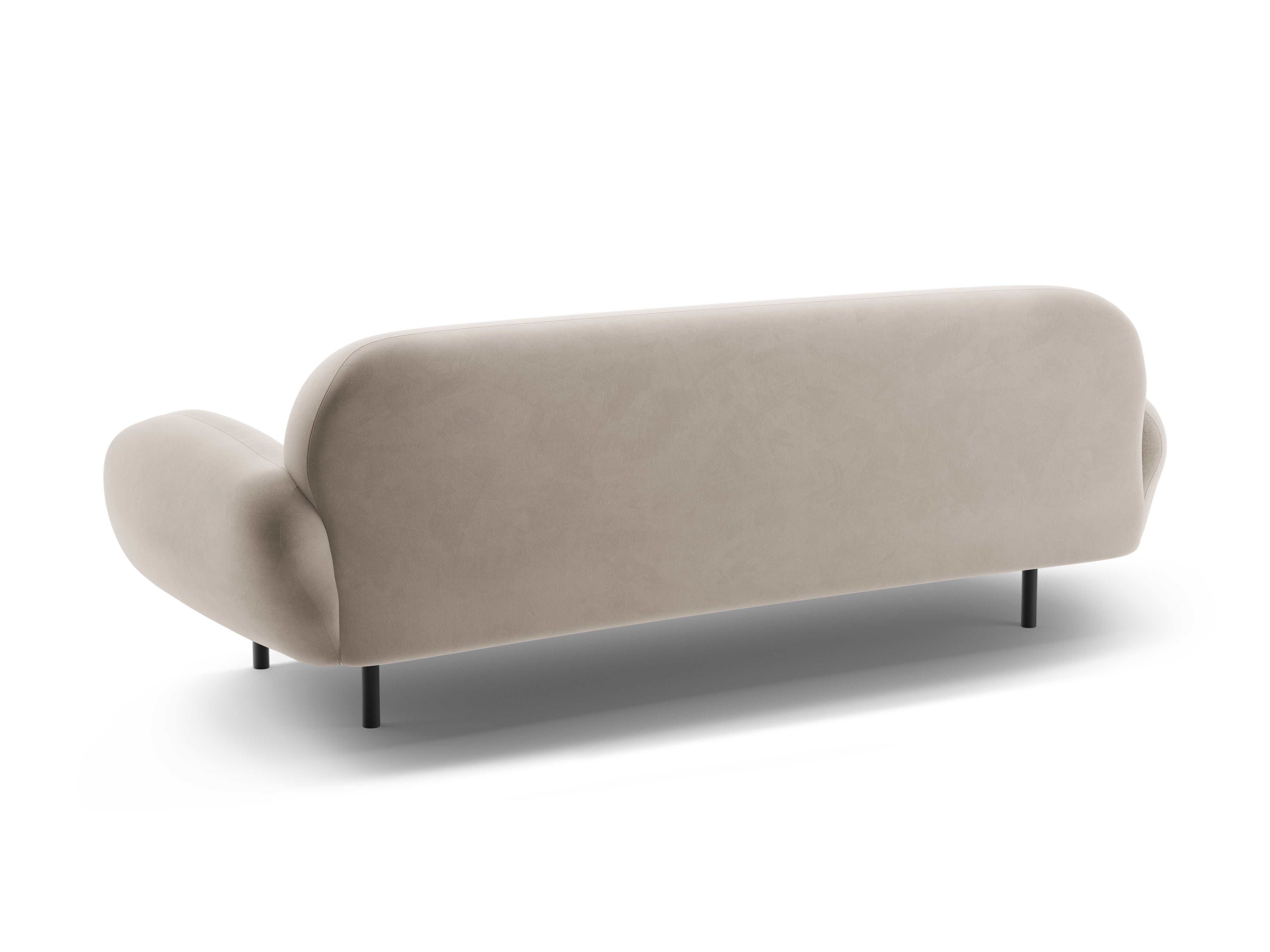 Sofa aus Samt 3-sitzig POPPY hellbeige