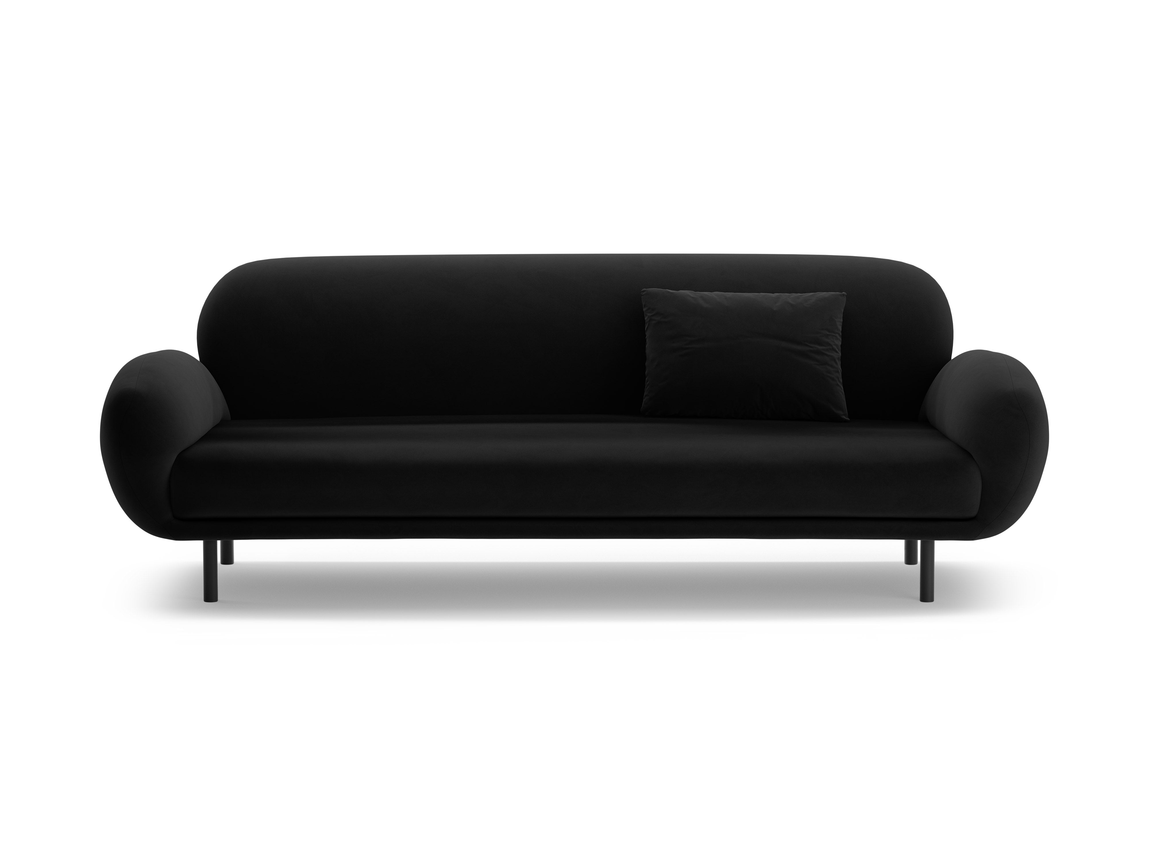Sofa aus Samt 3-sitzig POPPY schwarz