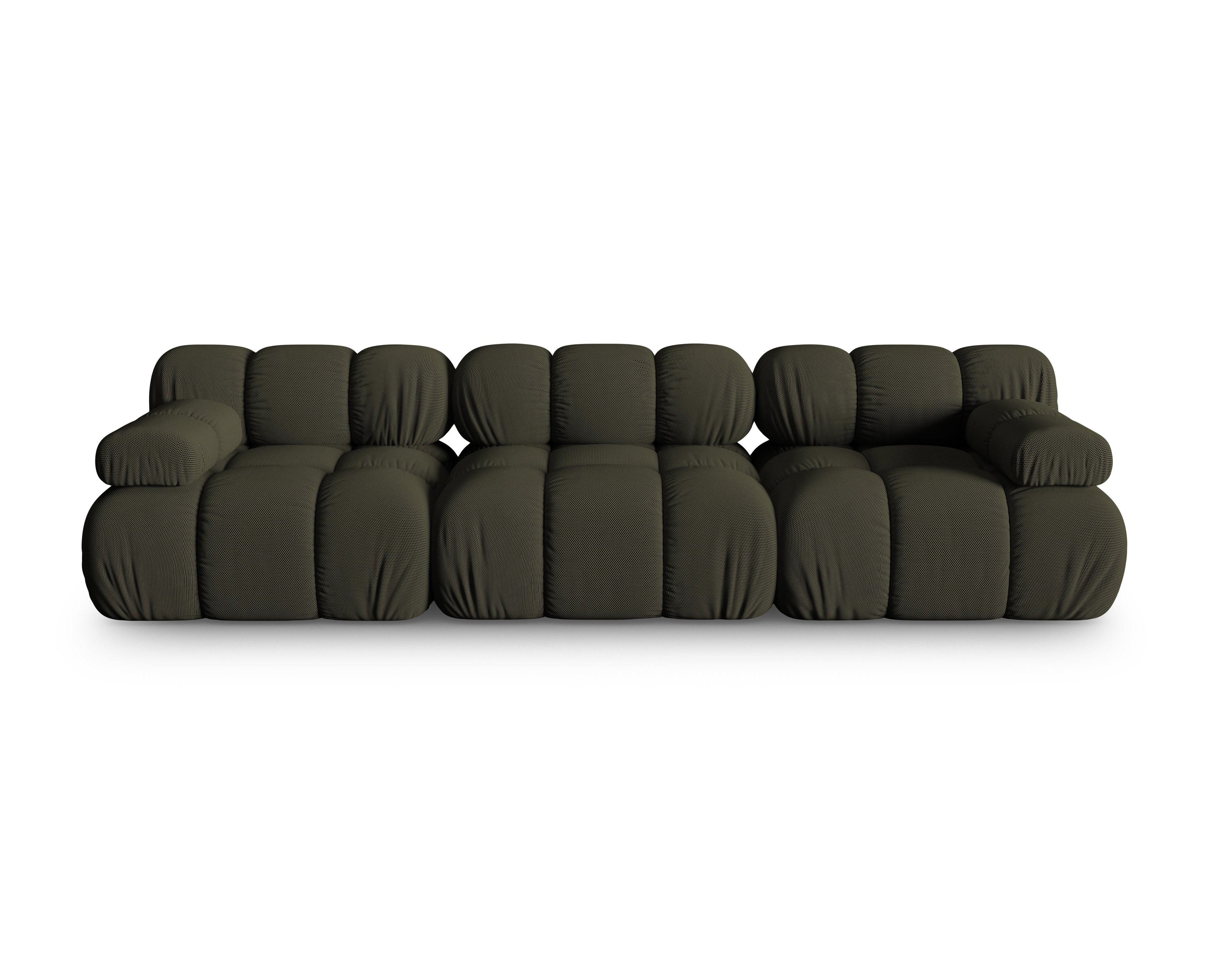 Modulares 3-Sitzer Sofa BELLIS in dunkelgrünem 3D-Stoff