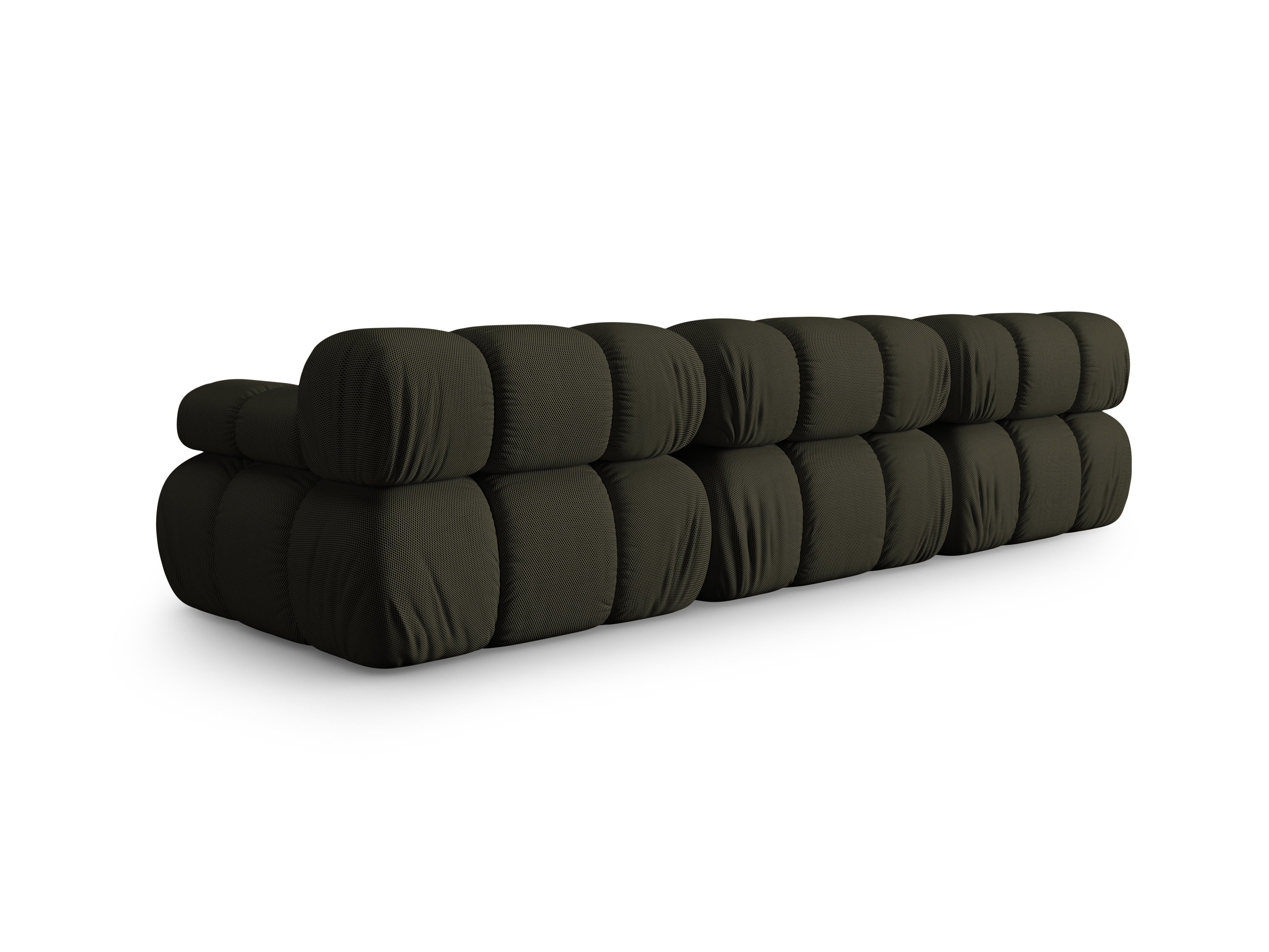 Modulares 3-Sitzer Sofa BELLIS in dunkelgrünem 3D-Stoff