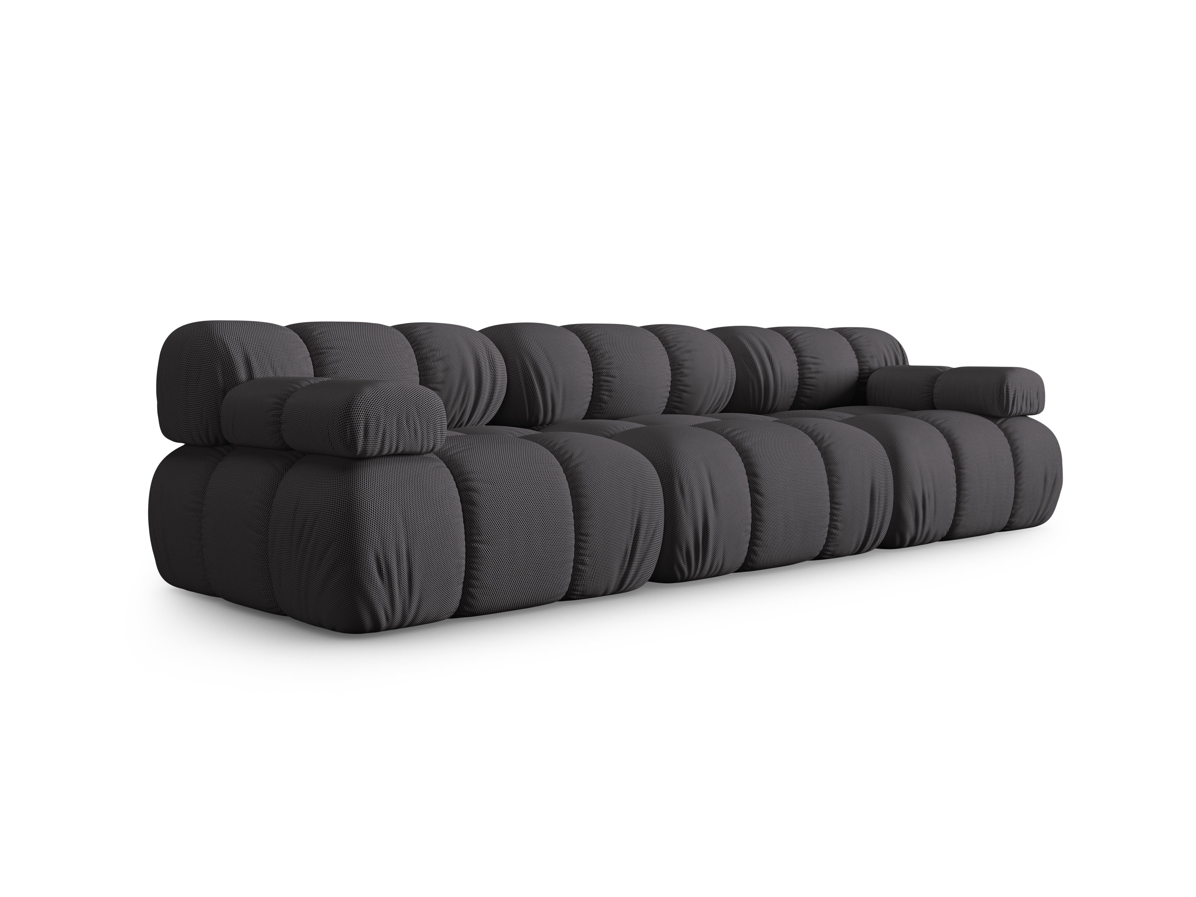 Modulares 3-Sitzer-Sofa BELLIS in Dunkelgrau mit 3D-Stoff