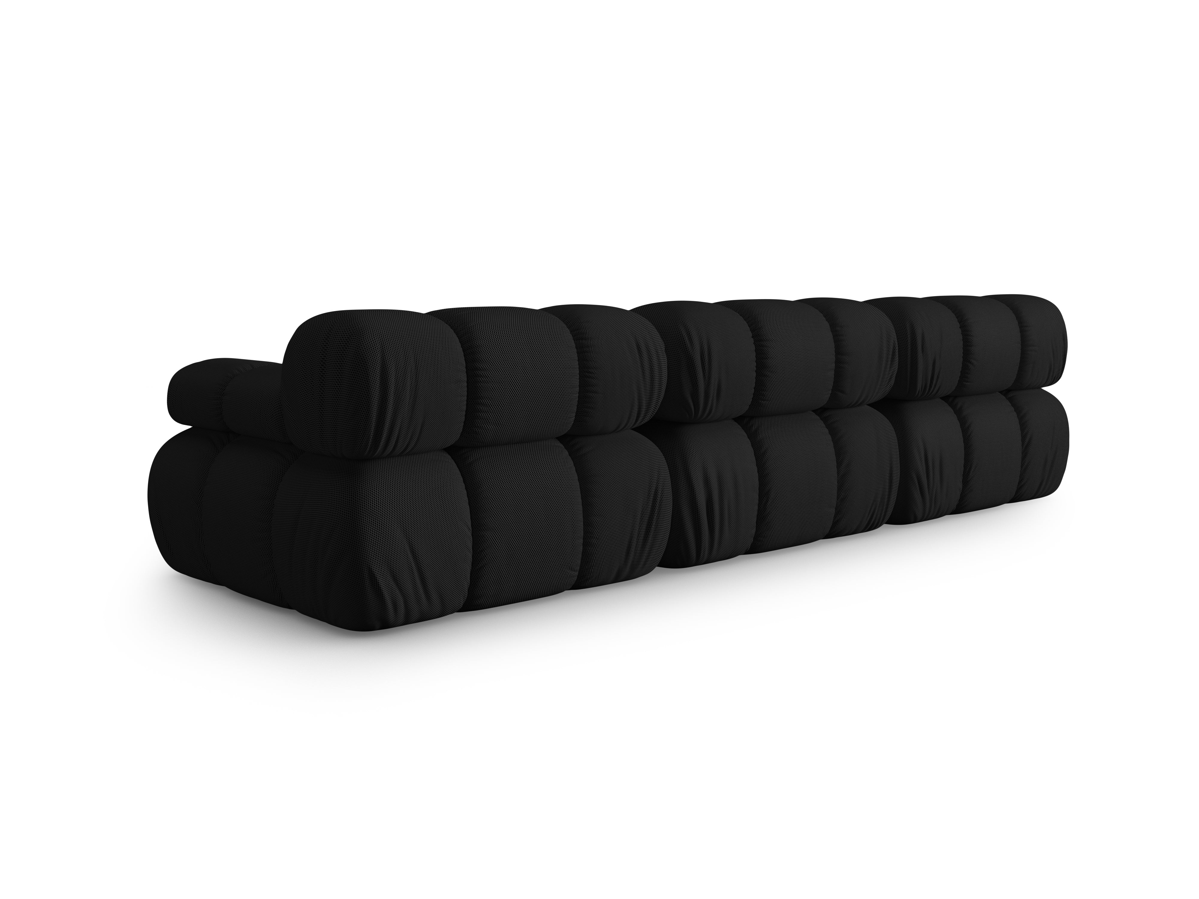 Modulares 3-Sitzer Sofa BELLIS aus schwarzem 3D-Stoff