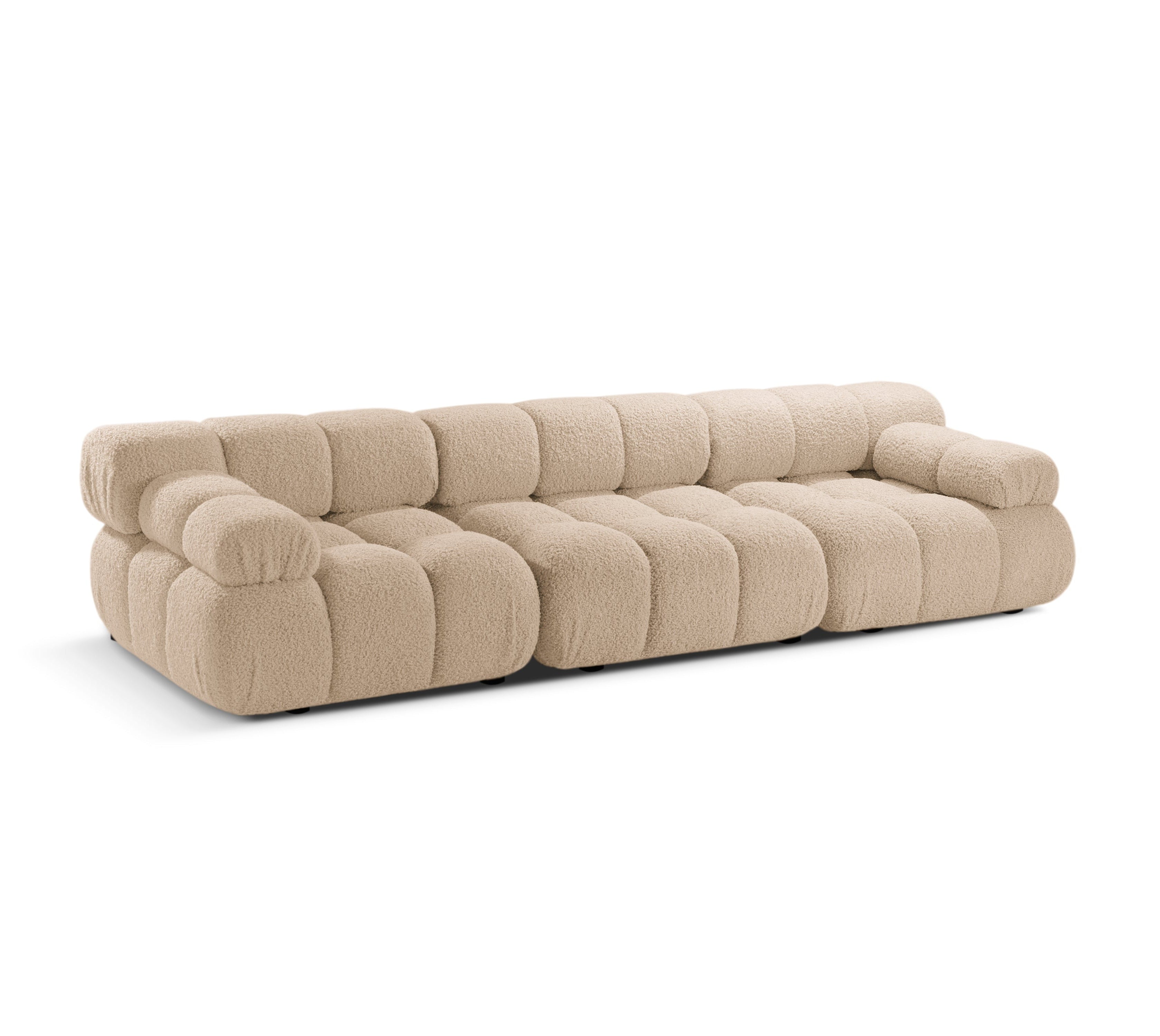 Modulares 3-Sitzer Sofa BELLIS in sandfarbenem Boucle