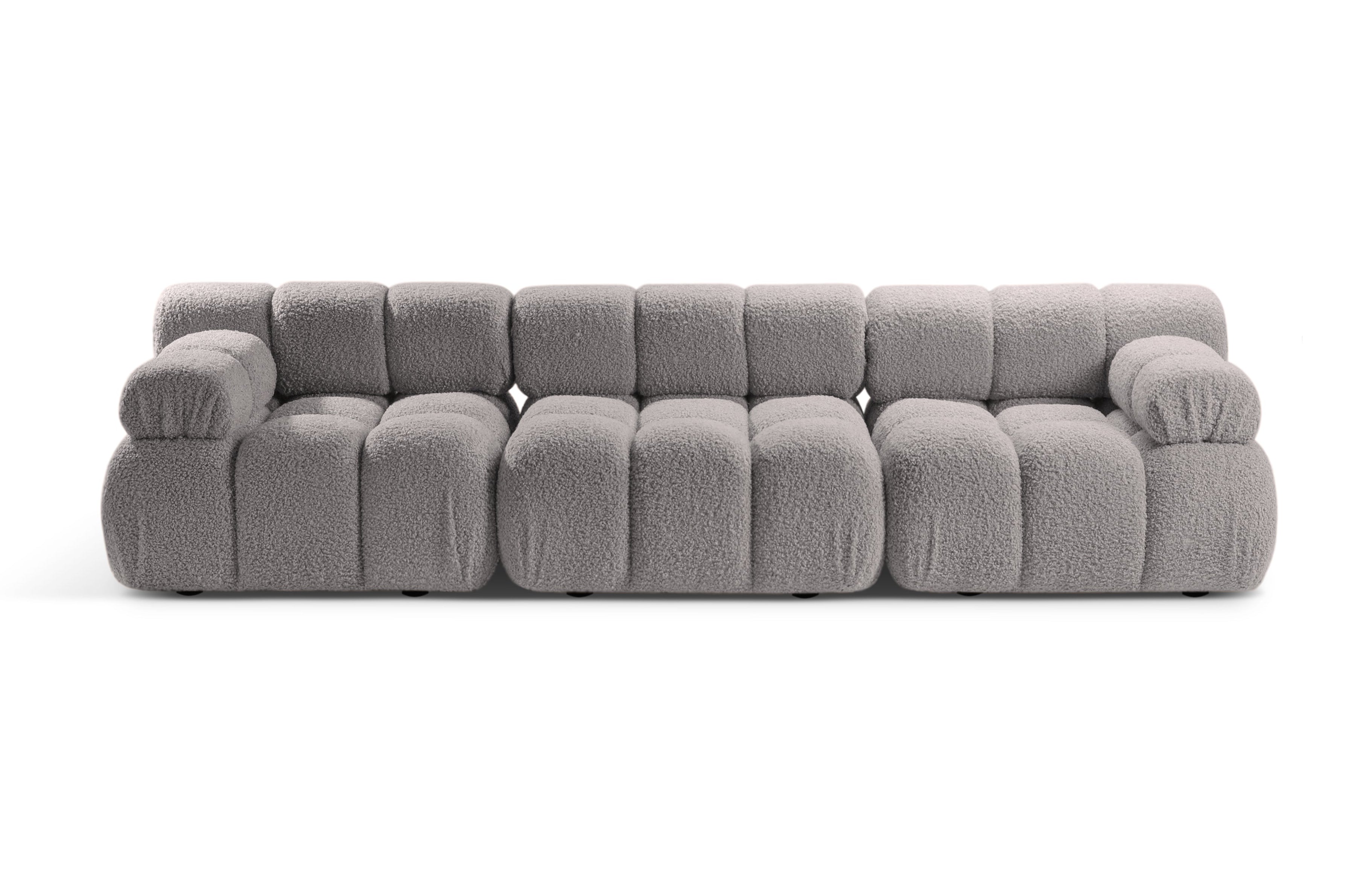 Modulares 3-Sitzer-Sofa BELLIS in grauem Boucle