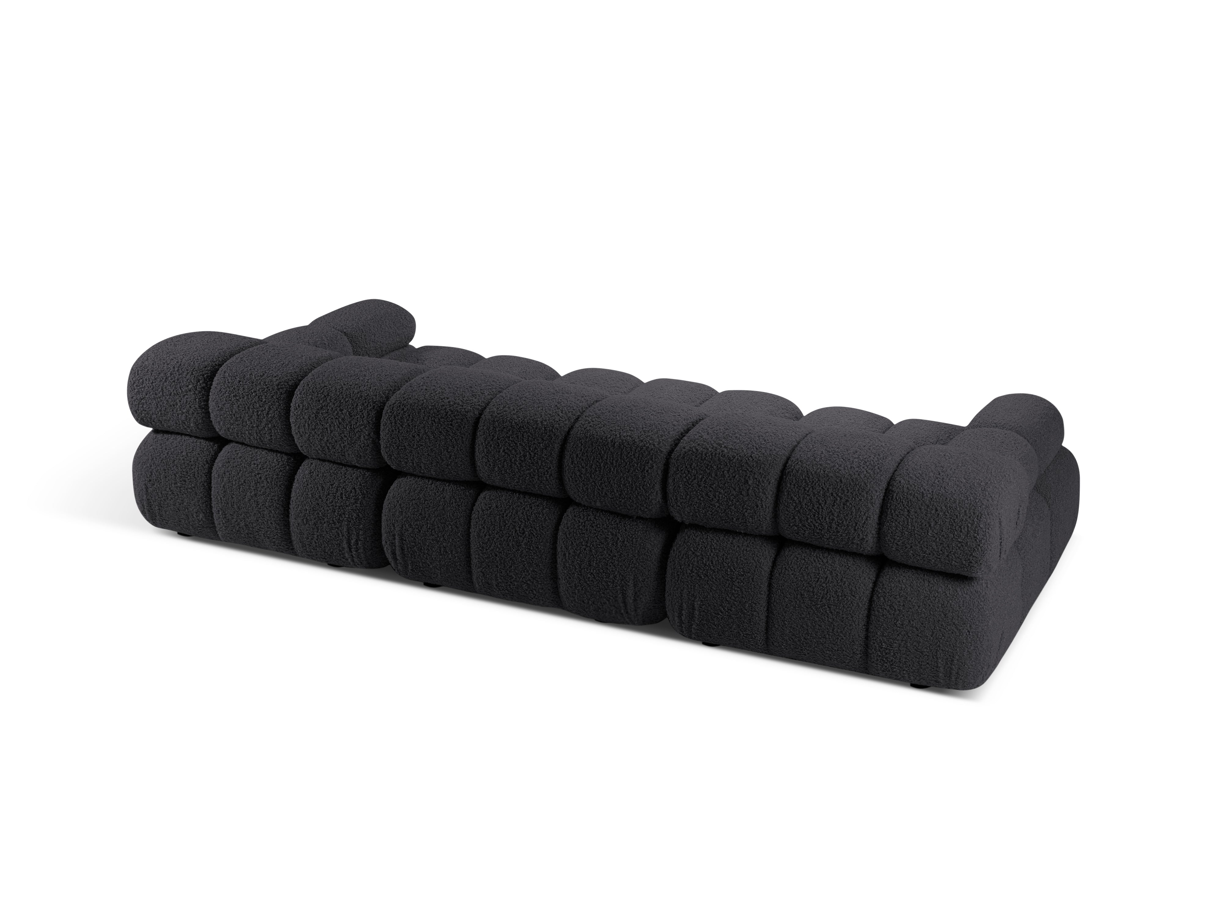 Modulares 3-Sitzer Sofa BELLIS in grafitfarbenem Boucle